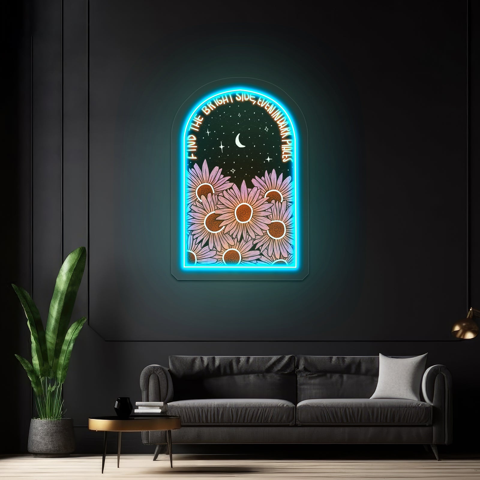 Find The Bright Side Even In Dark Places Neon Peace Sign - Shineneon