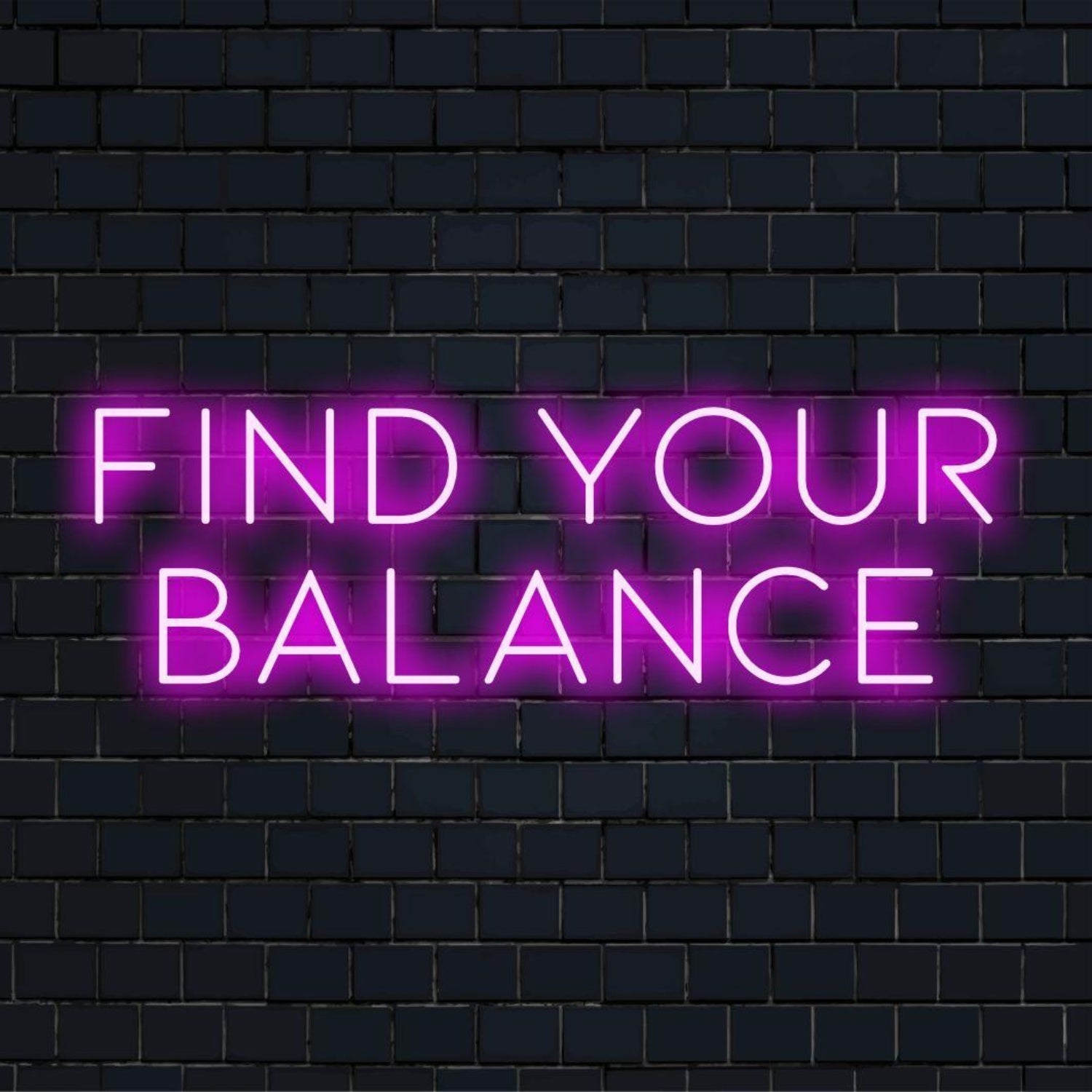 Find Your Balance Purple Modern Led Neon Sign For Gym Yoga Studio Decor | Shineneon