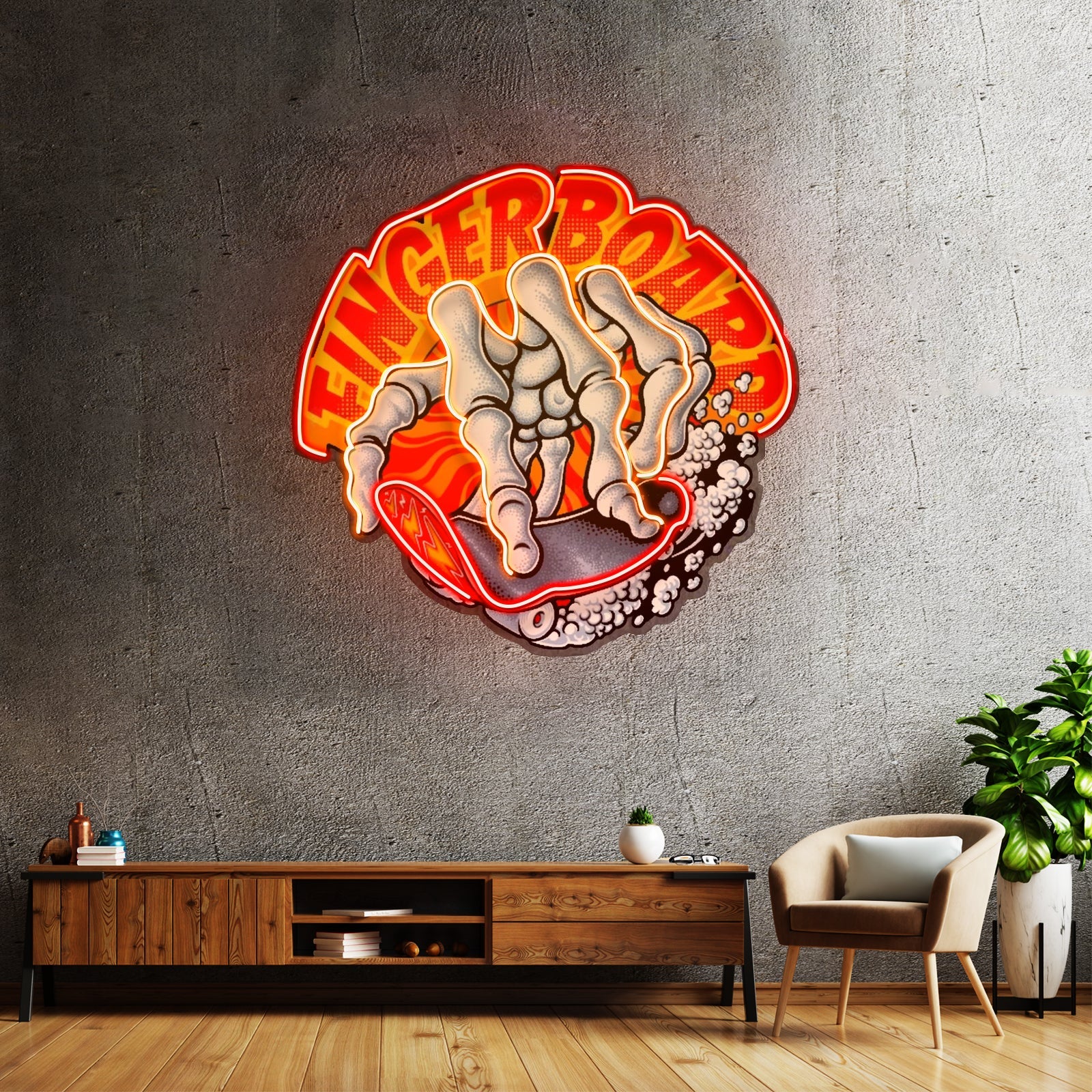 Fingerboard Led Neon Sign Light Custom Led Signs - Shineneon