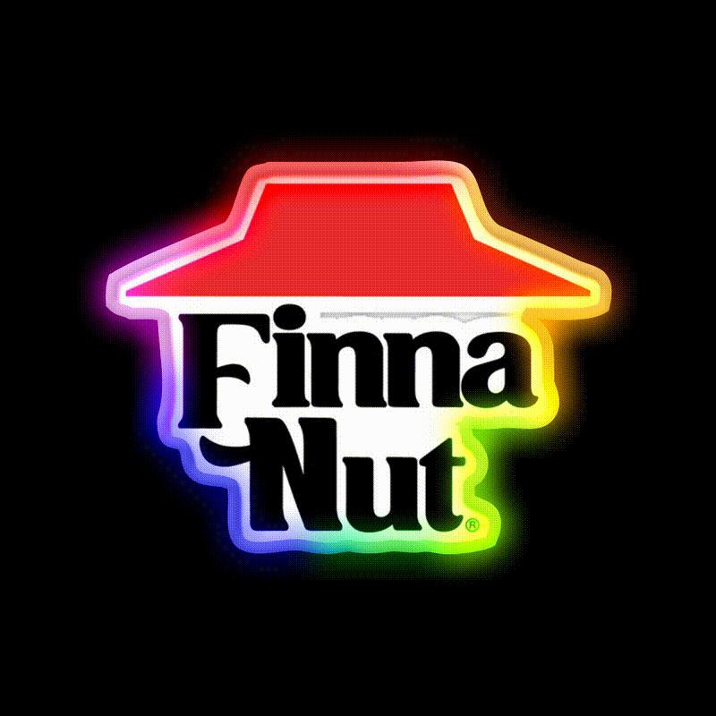 Finna Nut Pizza Logo Snack Food Led Neon Sign Rgb Color - LED neon sign close-up detail