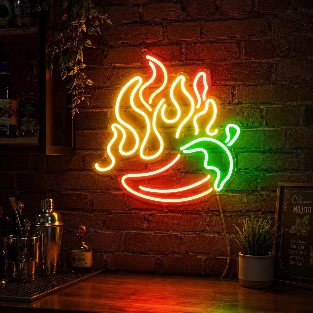 Fire BBQ Pepper Neon Sign LED Neon Sign real lifestyle scene
