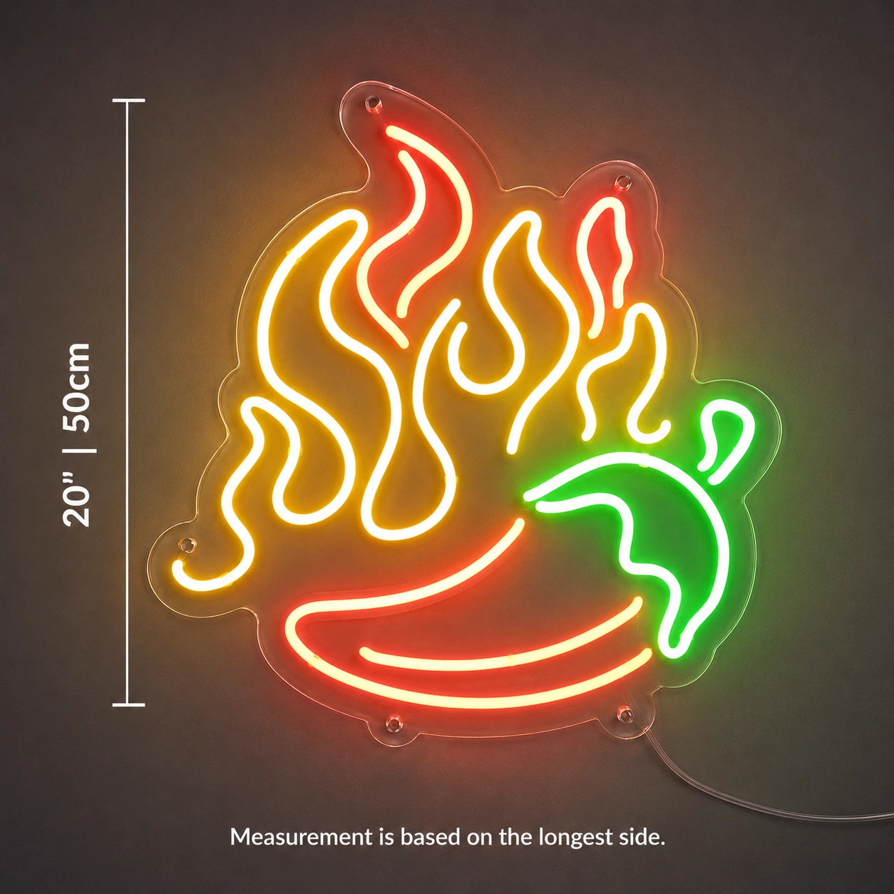 Fire BBQ Pepper Neon Sign LED Neon Sign size image