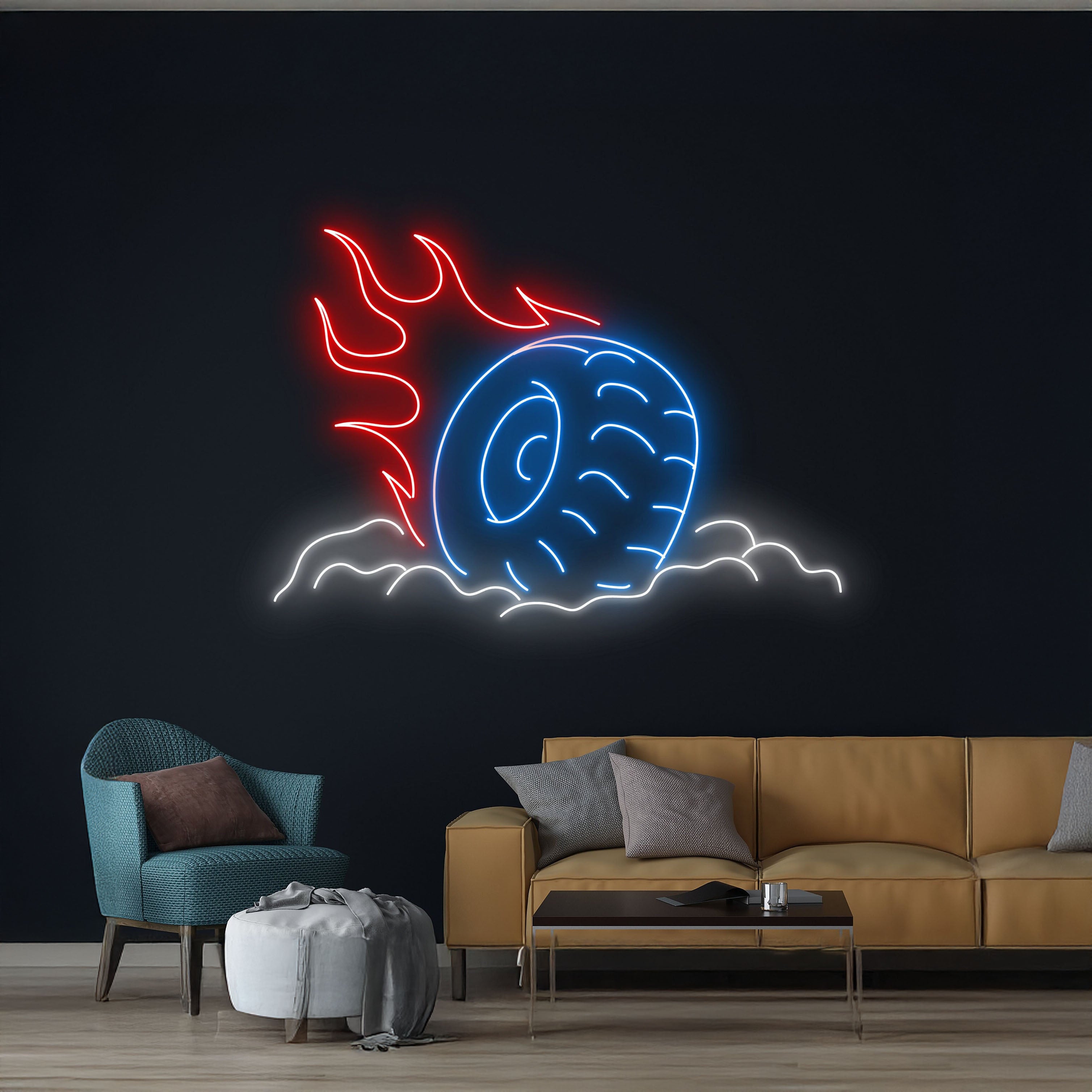 Fire Car Wheel Neon Sign | Shineneon