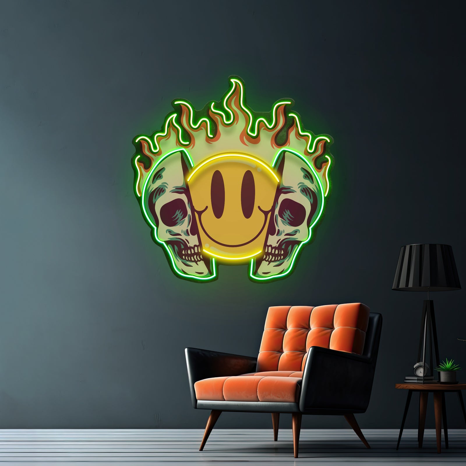 Fire Emoji Skull Led Neon Sign Light Custom Led Signs