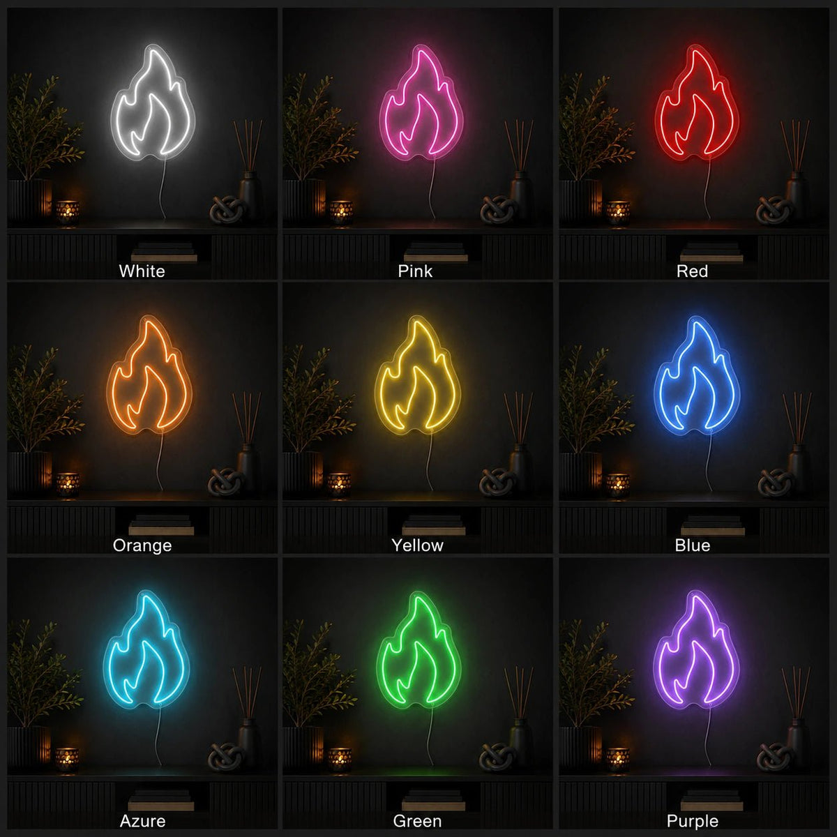 Fire Flame LED Neon Sign Garage Neon Sign - Shineneon