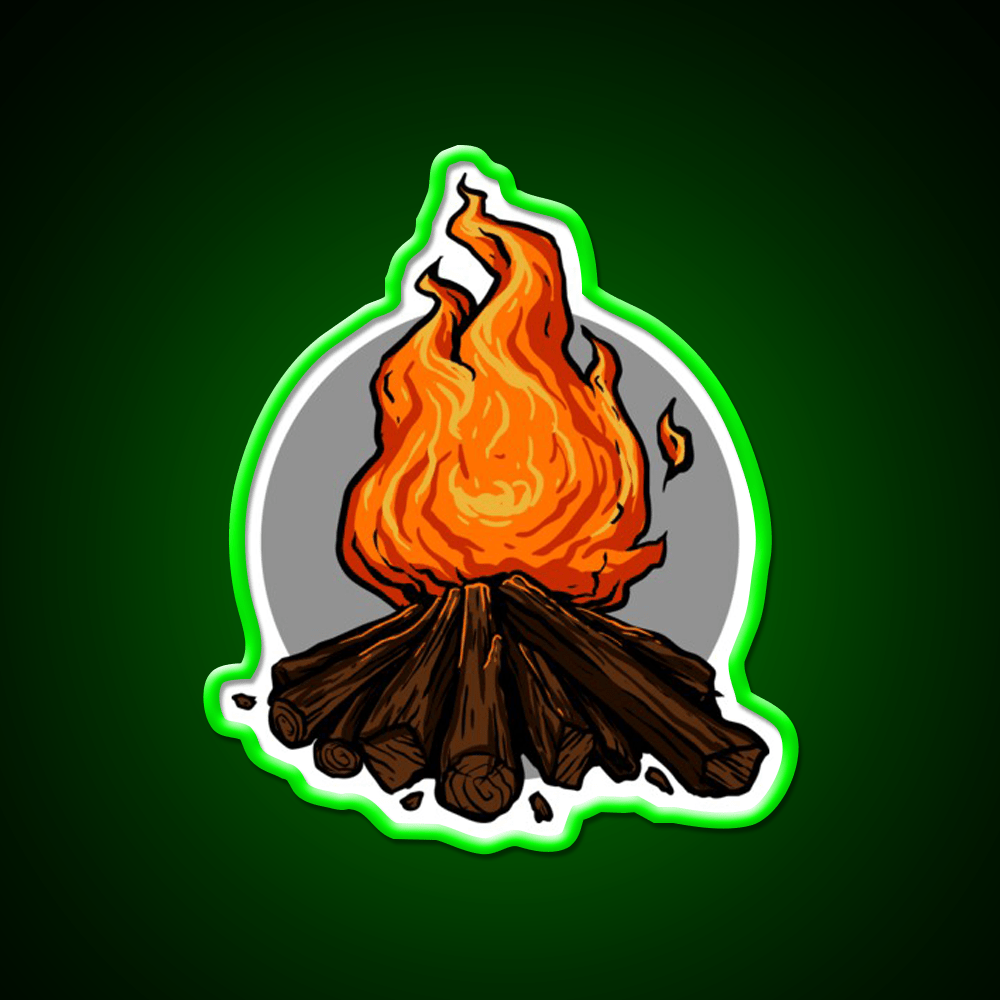 Fire Pit Hemp Inspired Green Leaf Led Neon Sign Rgb Color - Shineneon