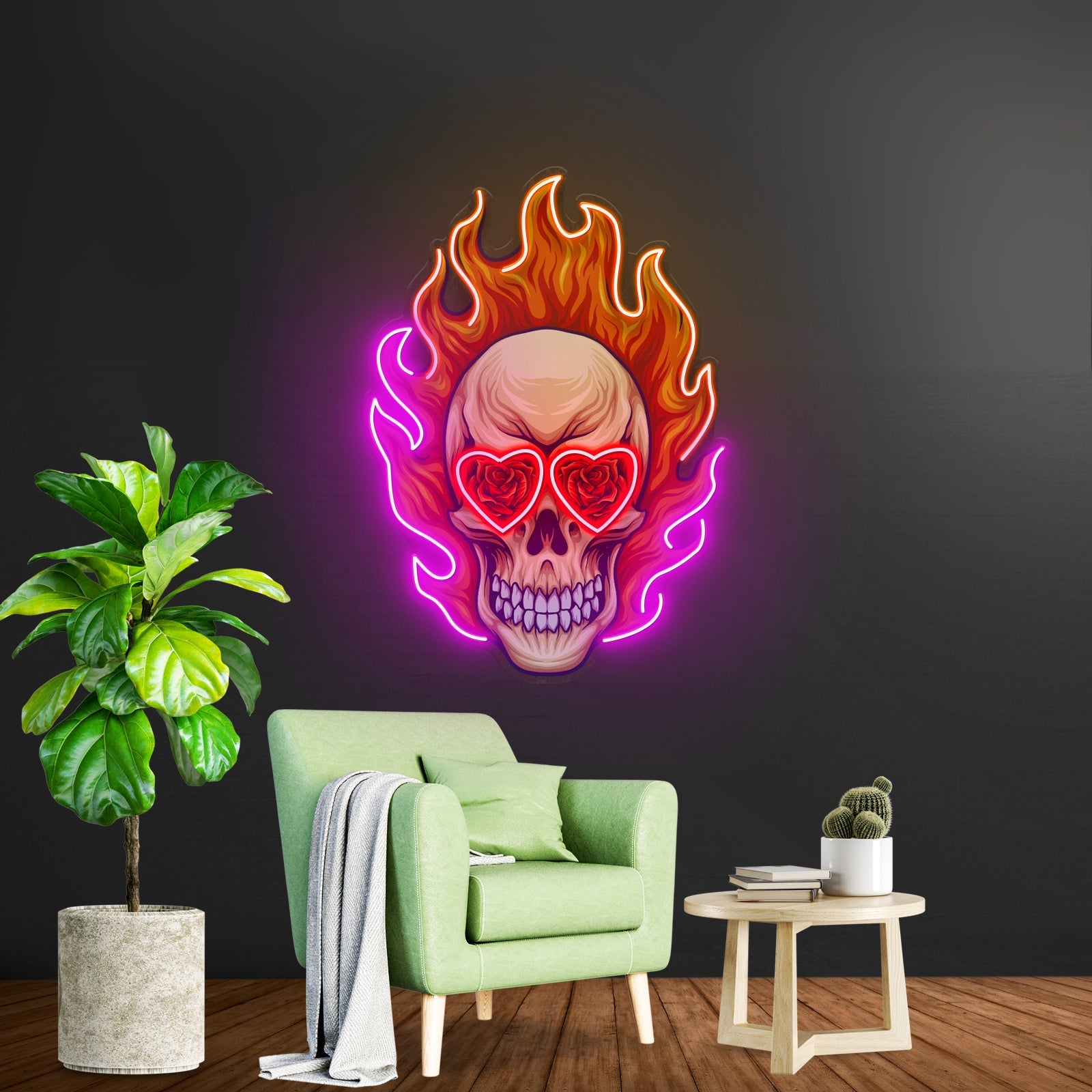 Fire Skull Led Neon Sign Light Custom Led Signs - Shineneon