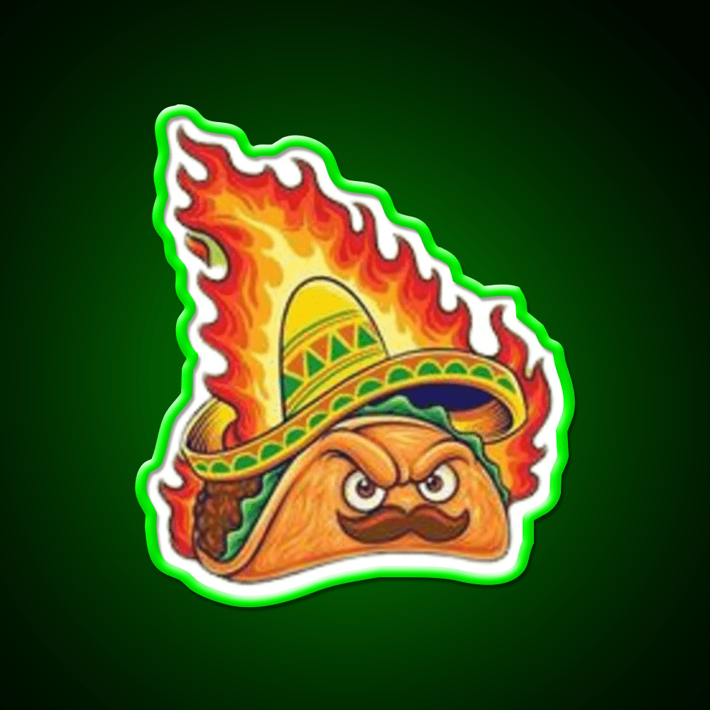 Fire Taco Led Neon Sign Mexican Food Sign Rgb Color - Shineneon