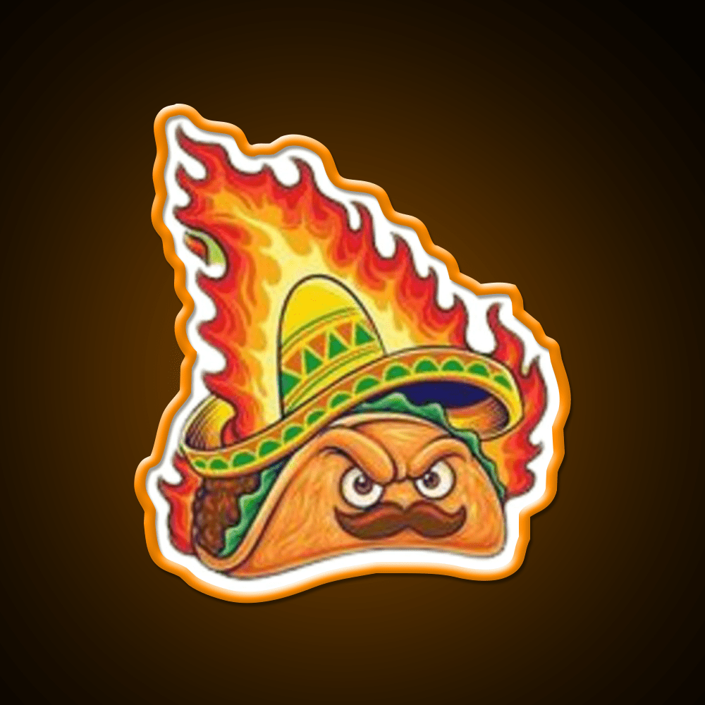 Fire Taco Led Neon Sign Mexican Food Sign Rgb Color - Shineneon