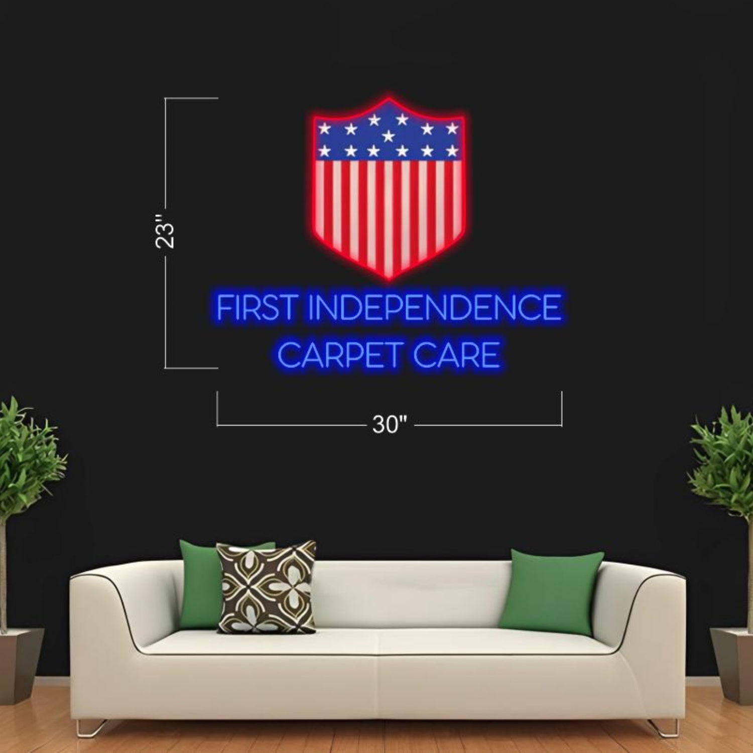 First Independence Carpet Care Patriotic Shield Led Neon Sign For Indoor Business Decor | Shineneon