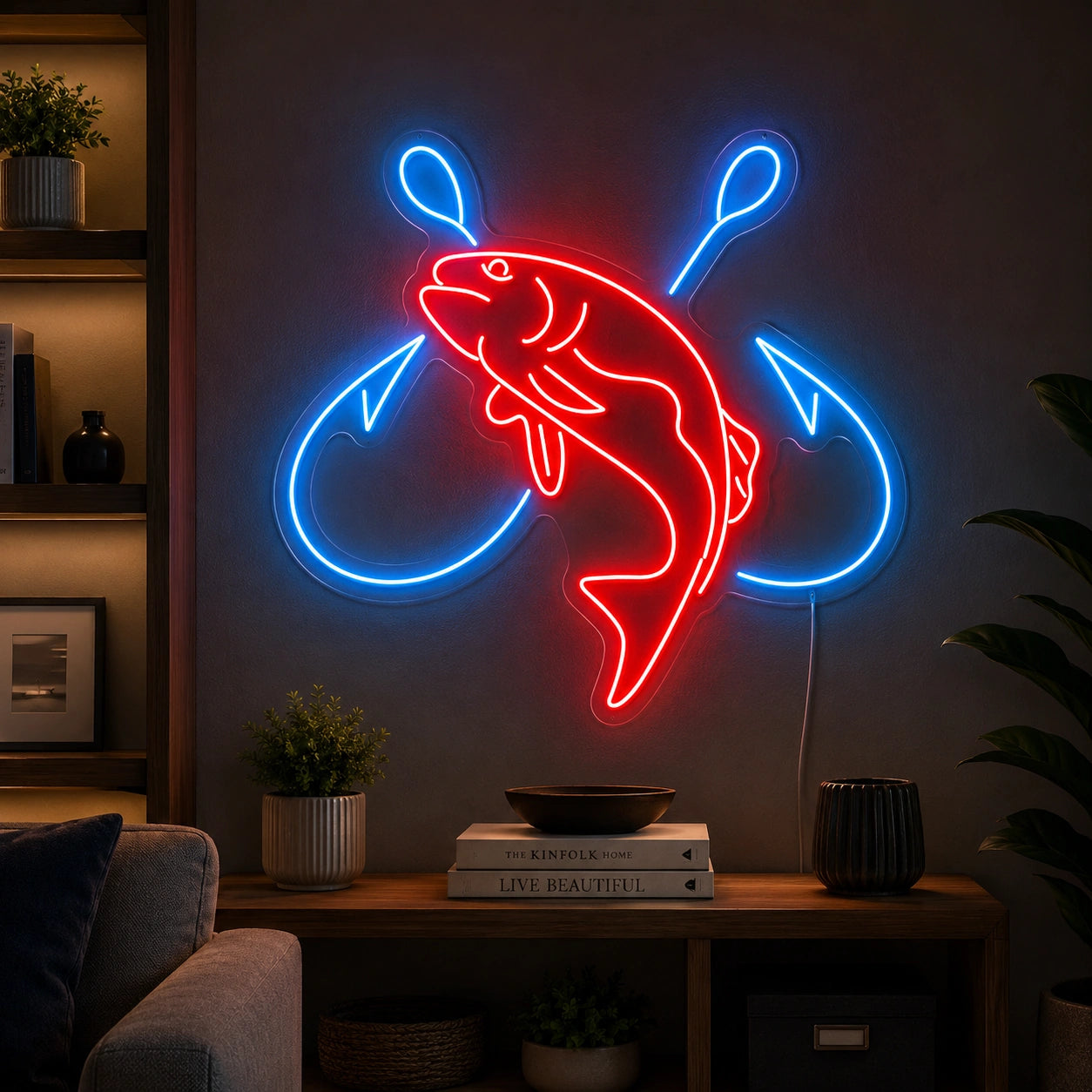 Fish And Hooks Neon Sign LED Neon Sign high-converting product image