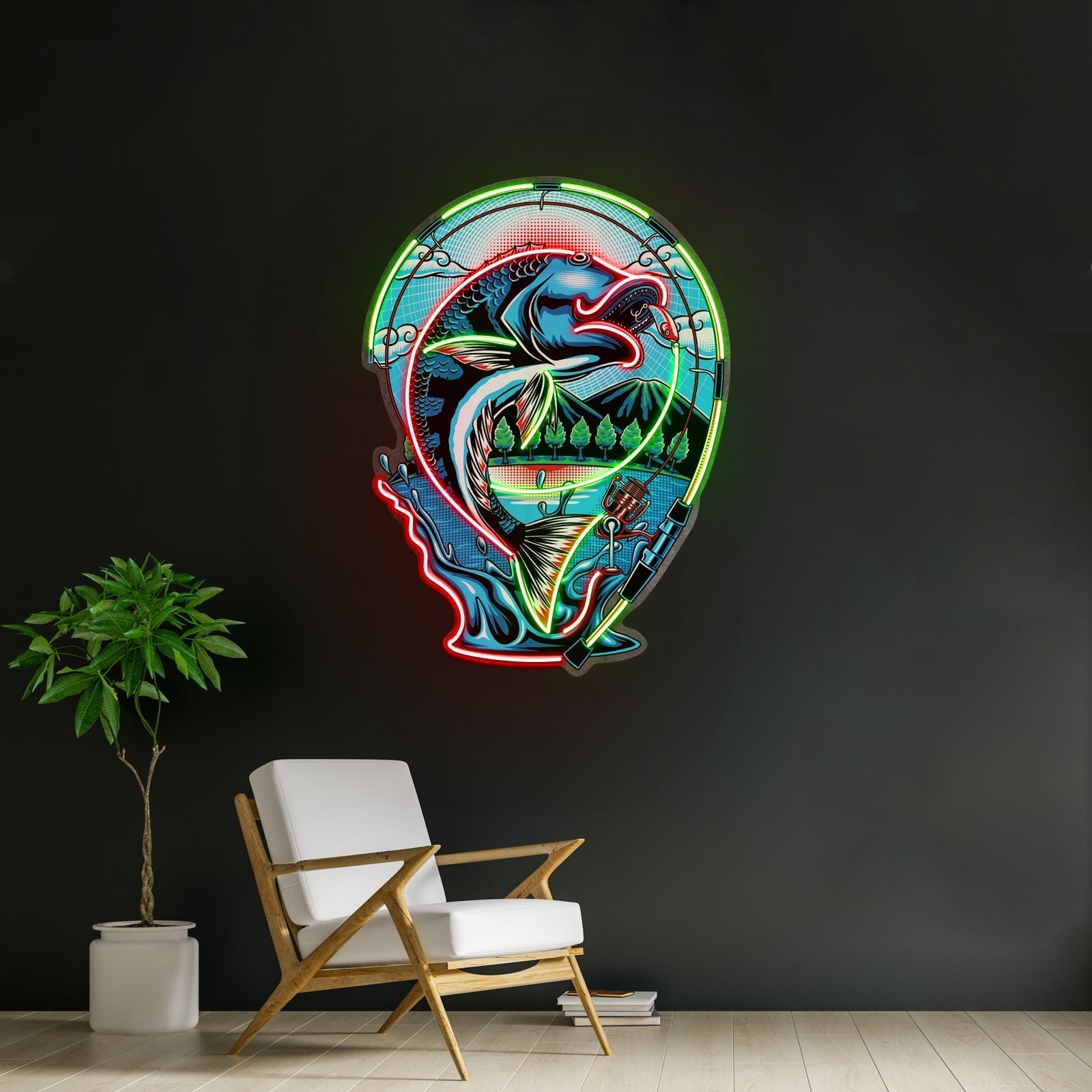 Fish Being Fished Led Neon Sign Light Custom Led Signs - Shineneon