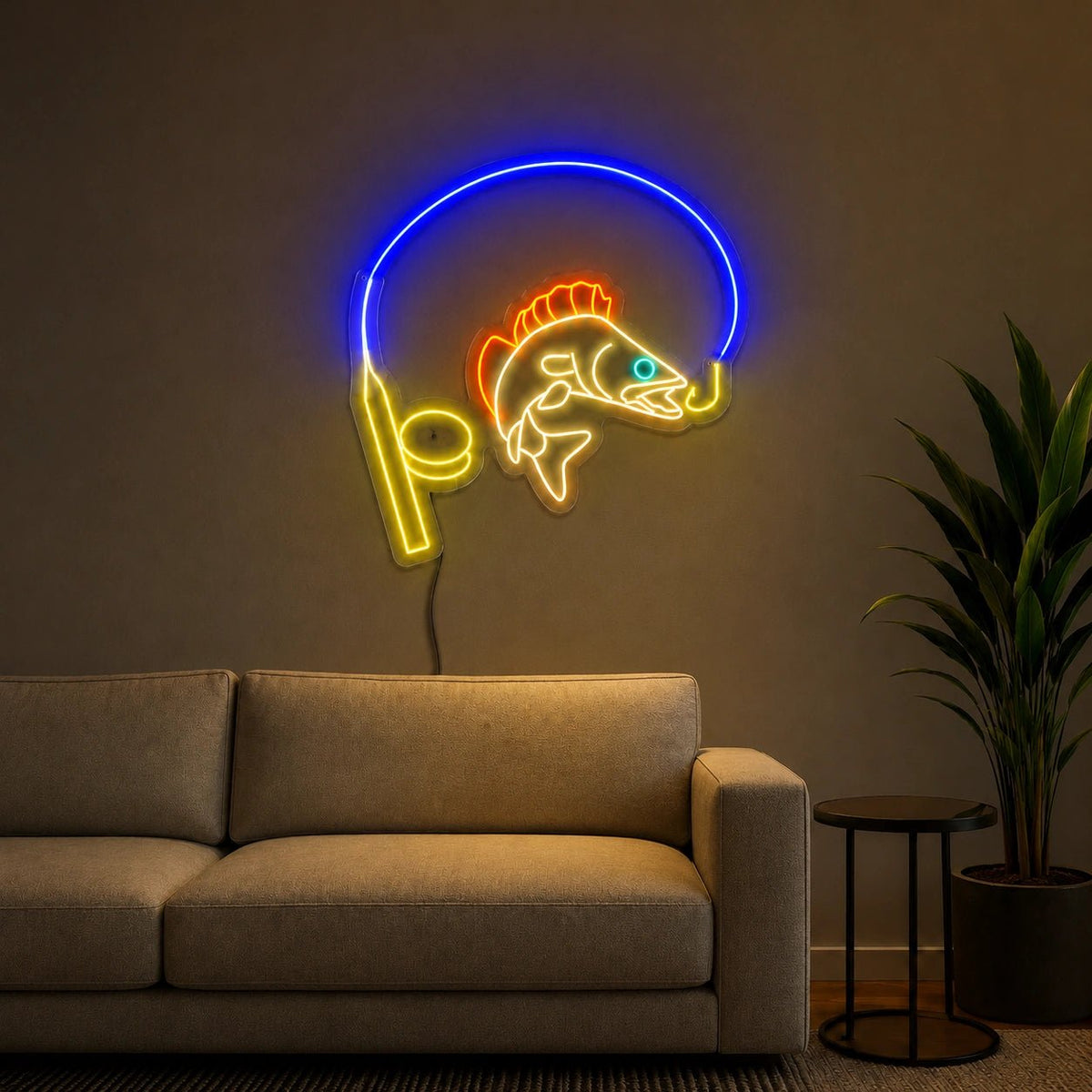 Fish Hook And Rod LED Neon Sign - Shineneon