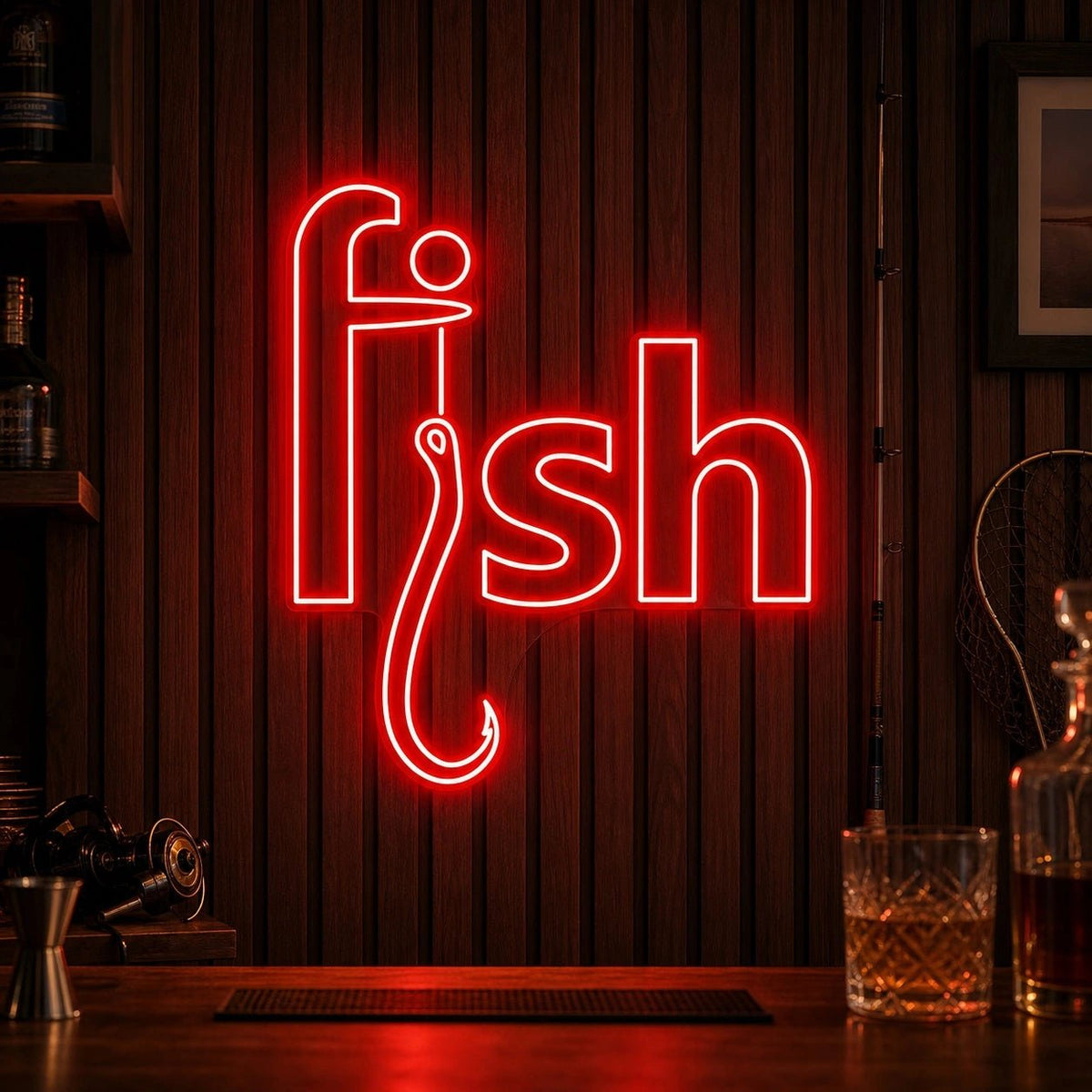 Fish Hook Text LED Neon Sign - Shineneon
