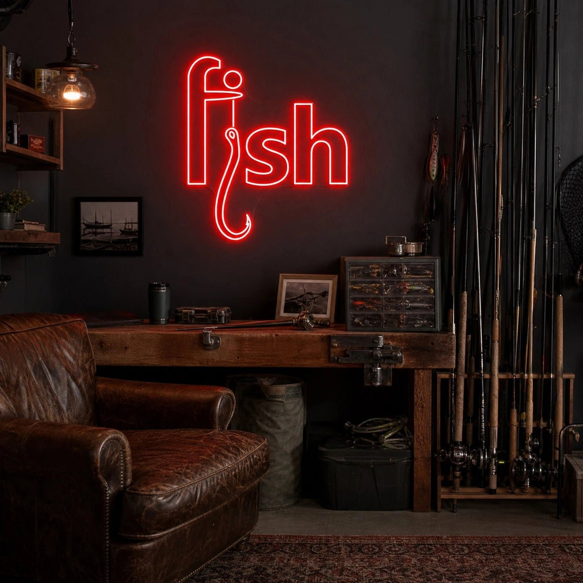 Fish Hook Text LED Neon Sign - Shineneon