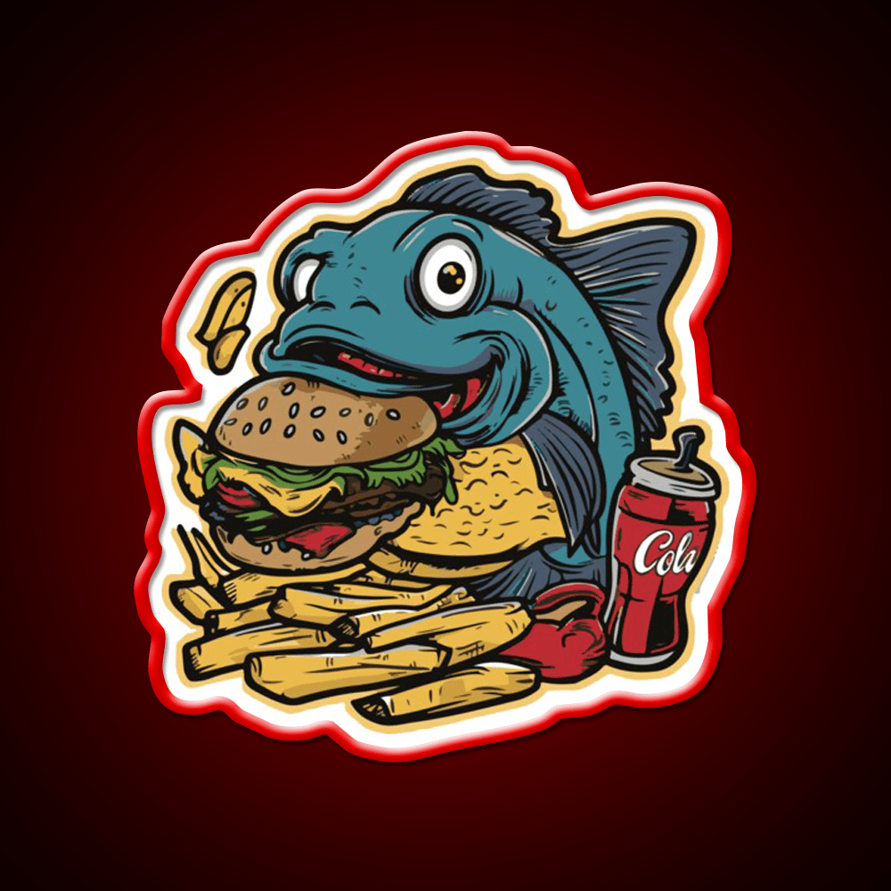 Fish On A Fast Food Diet Fast Food Led Neon Sign For Burger Place Rgb Color - Shineneon