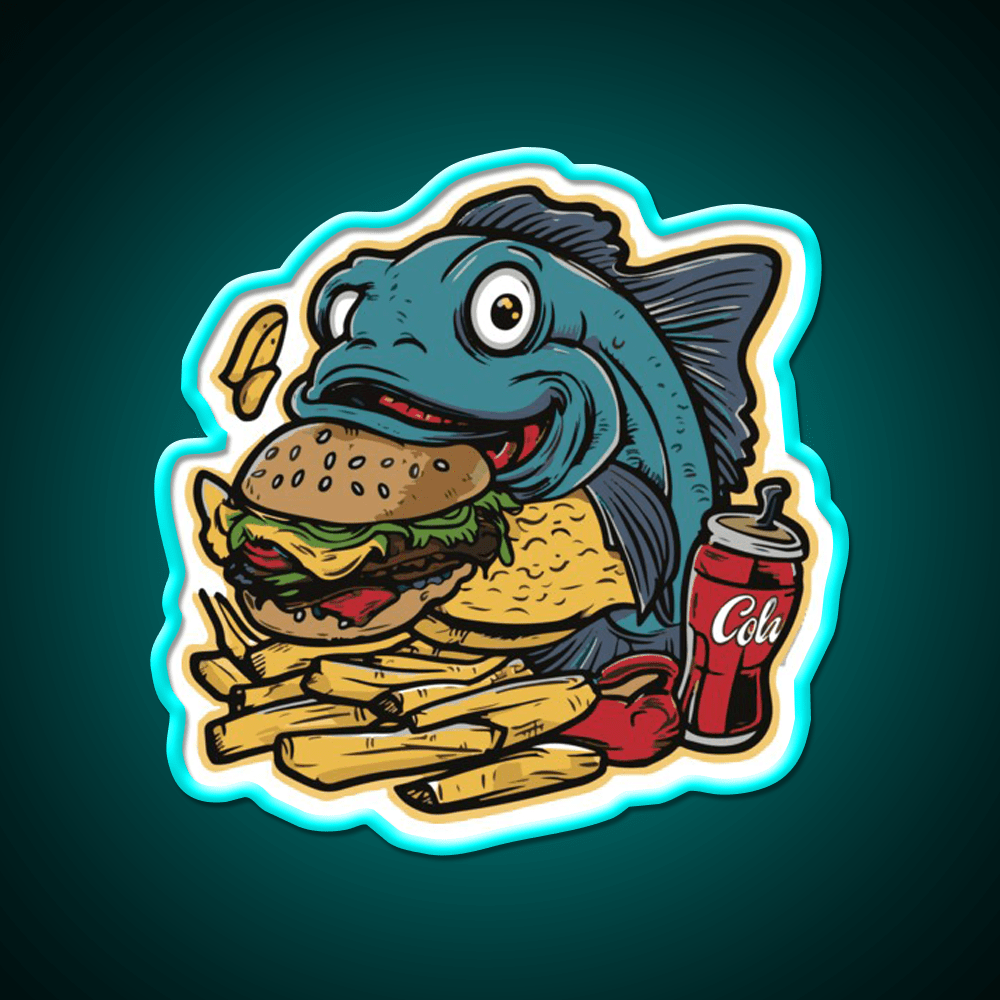Fish On A Fast Food Diet Fast Food Led Neon Sign For Burger Place Rgb Color - Shineneon