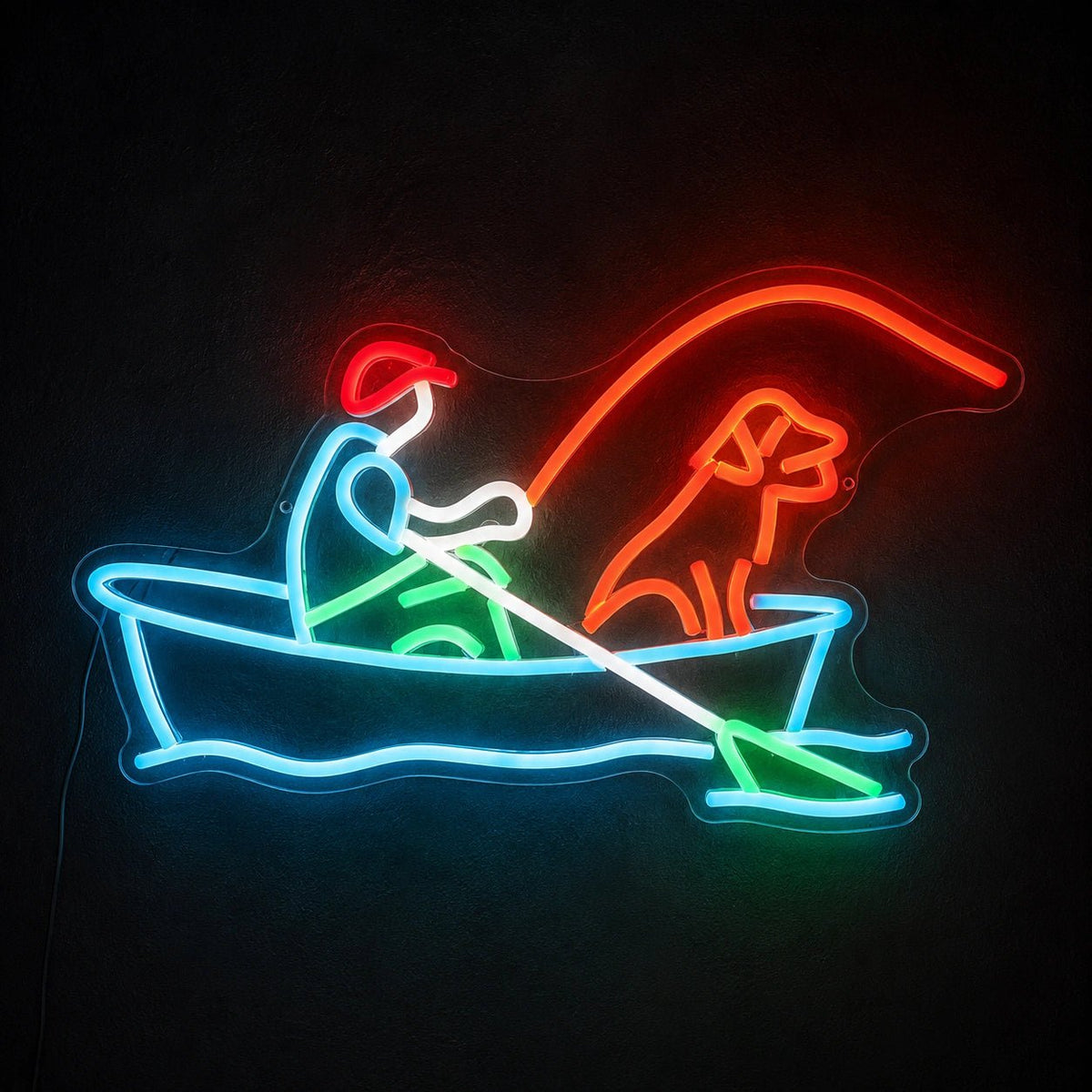 Fisherman Boat Dog LED Neon Sign - Shineneon