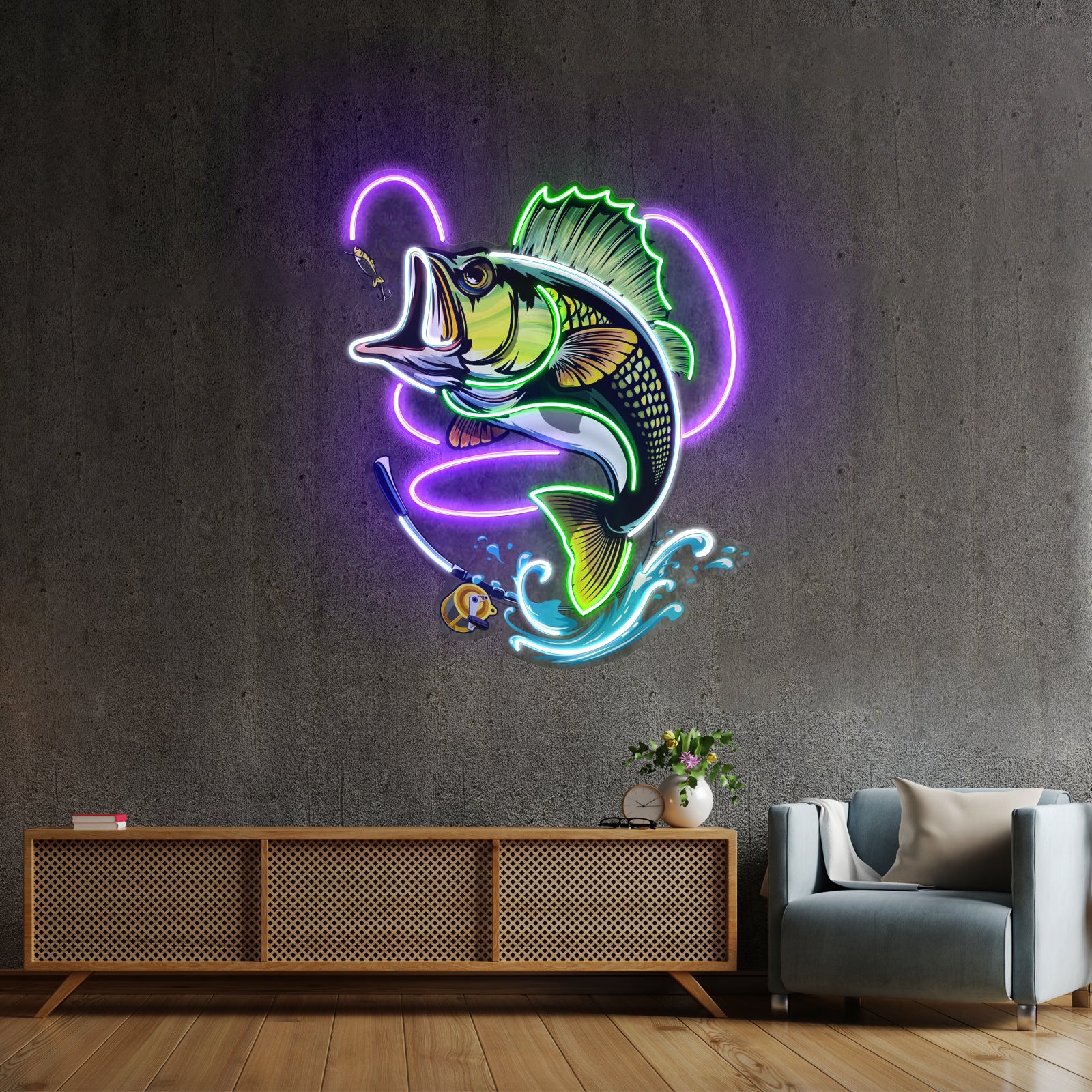 Fishing Easy Led Neon Sign Light Custom Led Signs