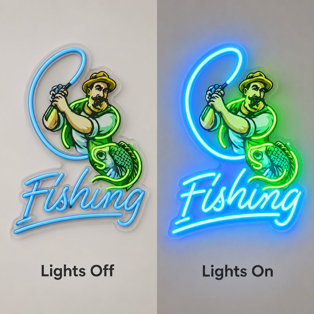 Fishing Fisherman LED Neon Sign - Shineneon