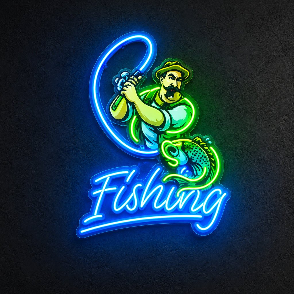 Fishing Fisherman LED Neon Sign - Shineneon