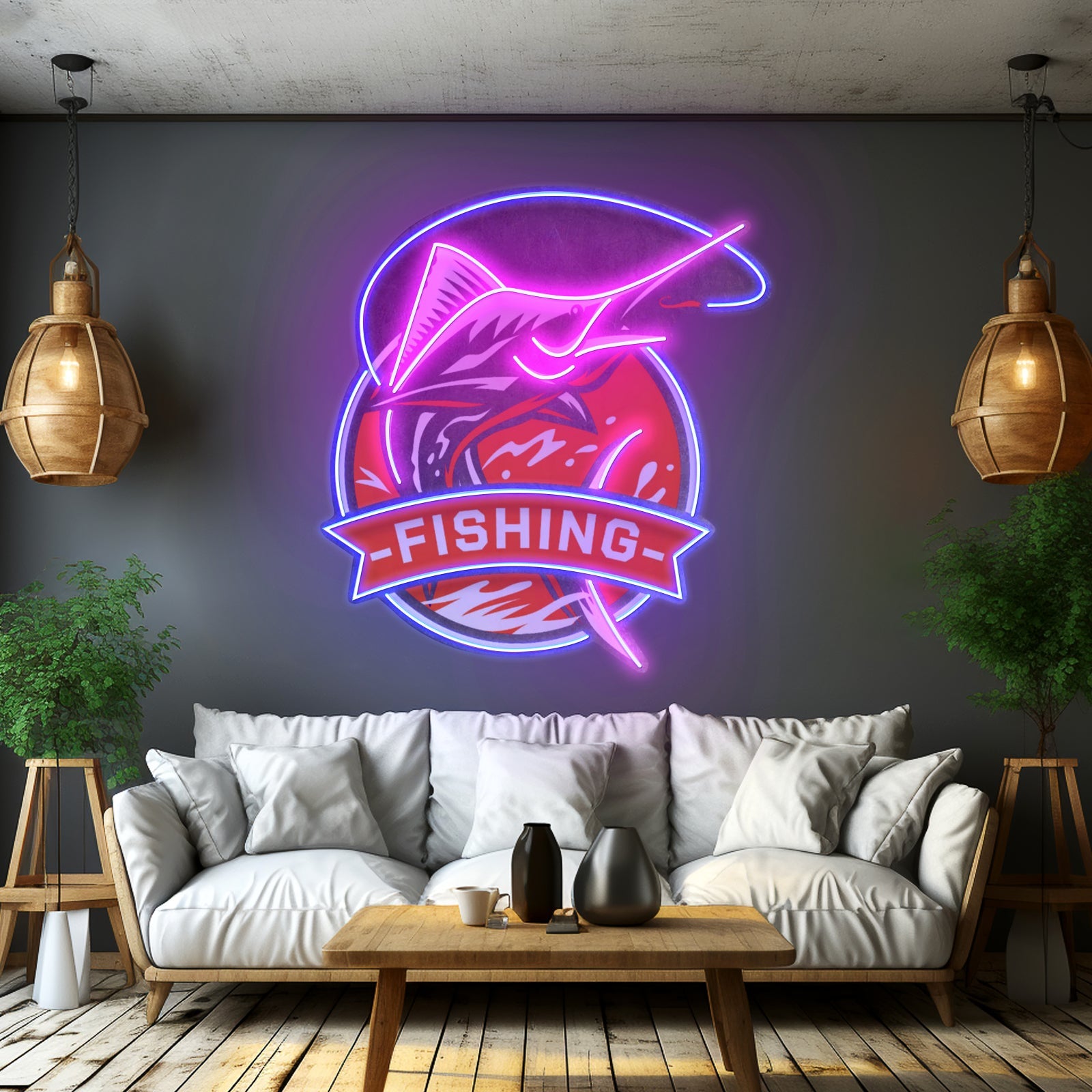 Fishing Logo Led Neon Sign Light Custom Led Signs - Shineneon