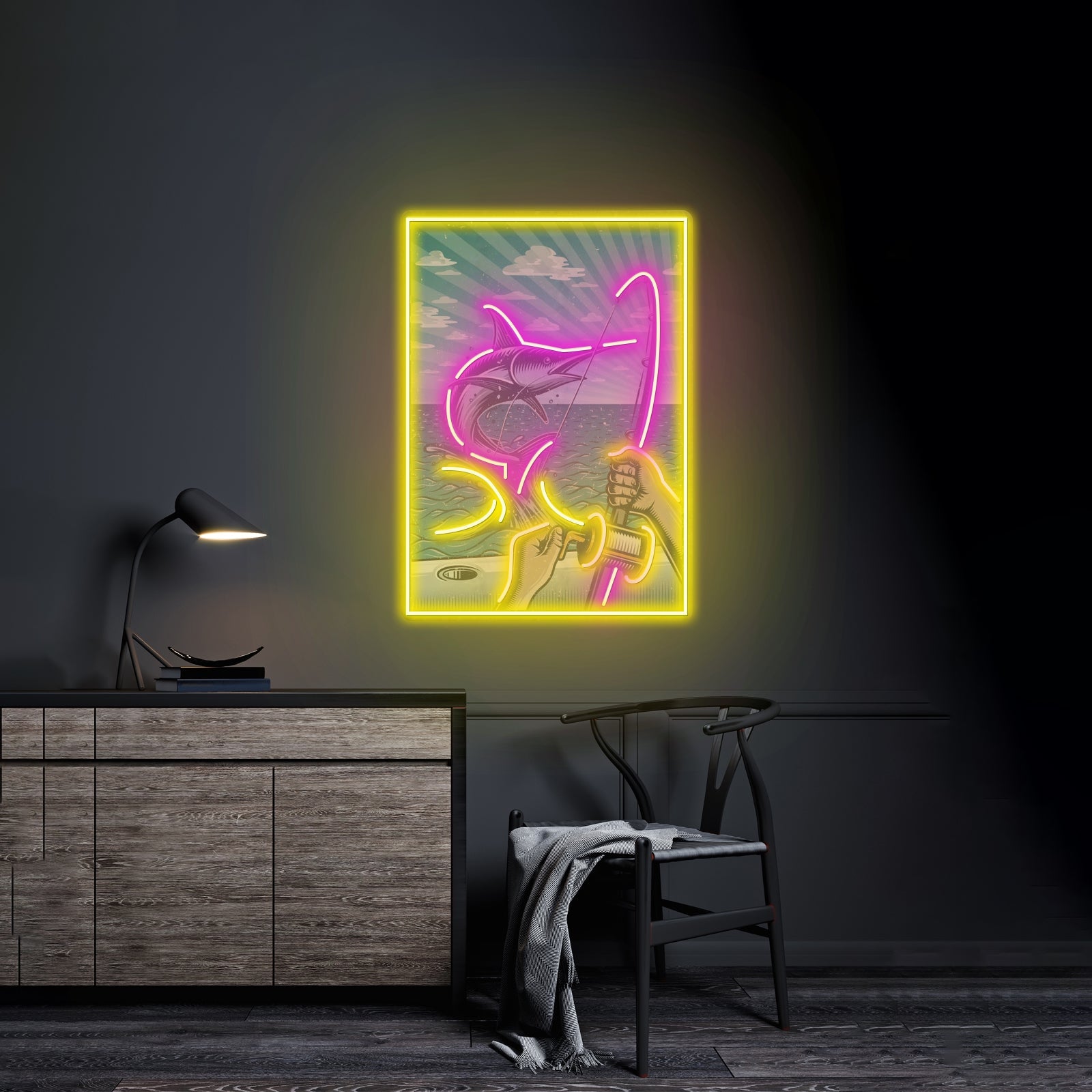 Fishing Pictures Led Neon Sign Light Custom Led Signs - Shineneon