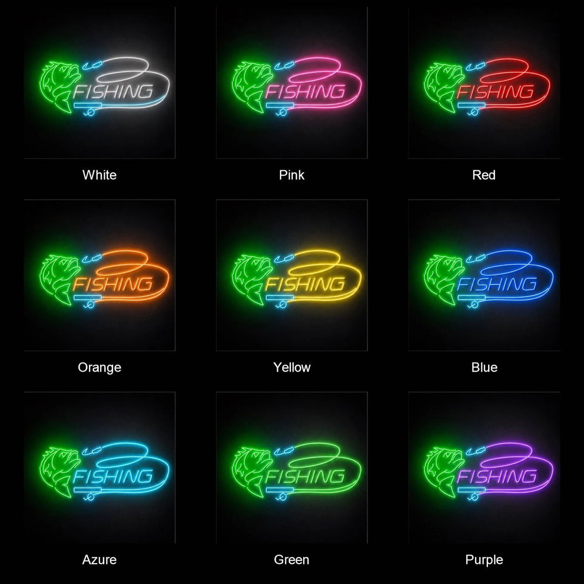 Fishing Rod And Fish LED Neon Sign - Shineneon