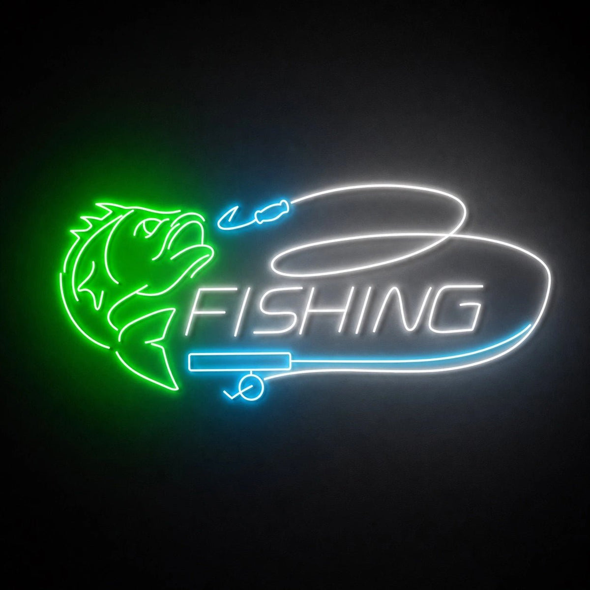 Fishing Rod And Fish LED Neon Sign - Shineneon