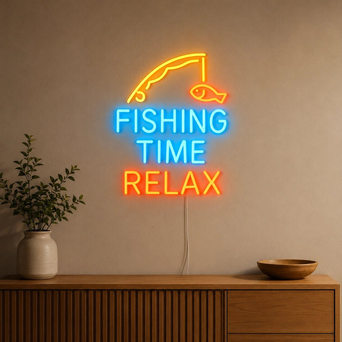 Fishing Time Relax LED Neon Sign - Shineneon