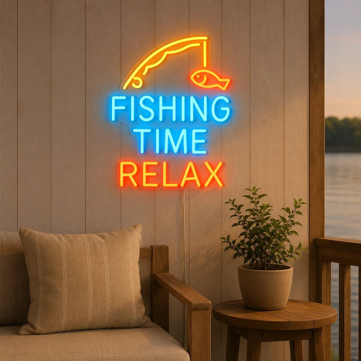 Fishing Time Relax LED Neon Sign - Shineneon