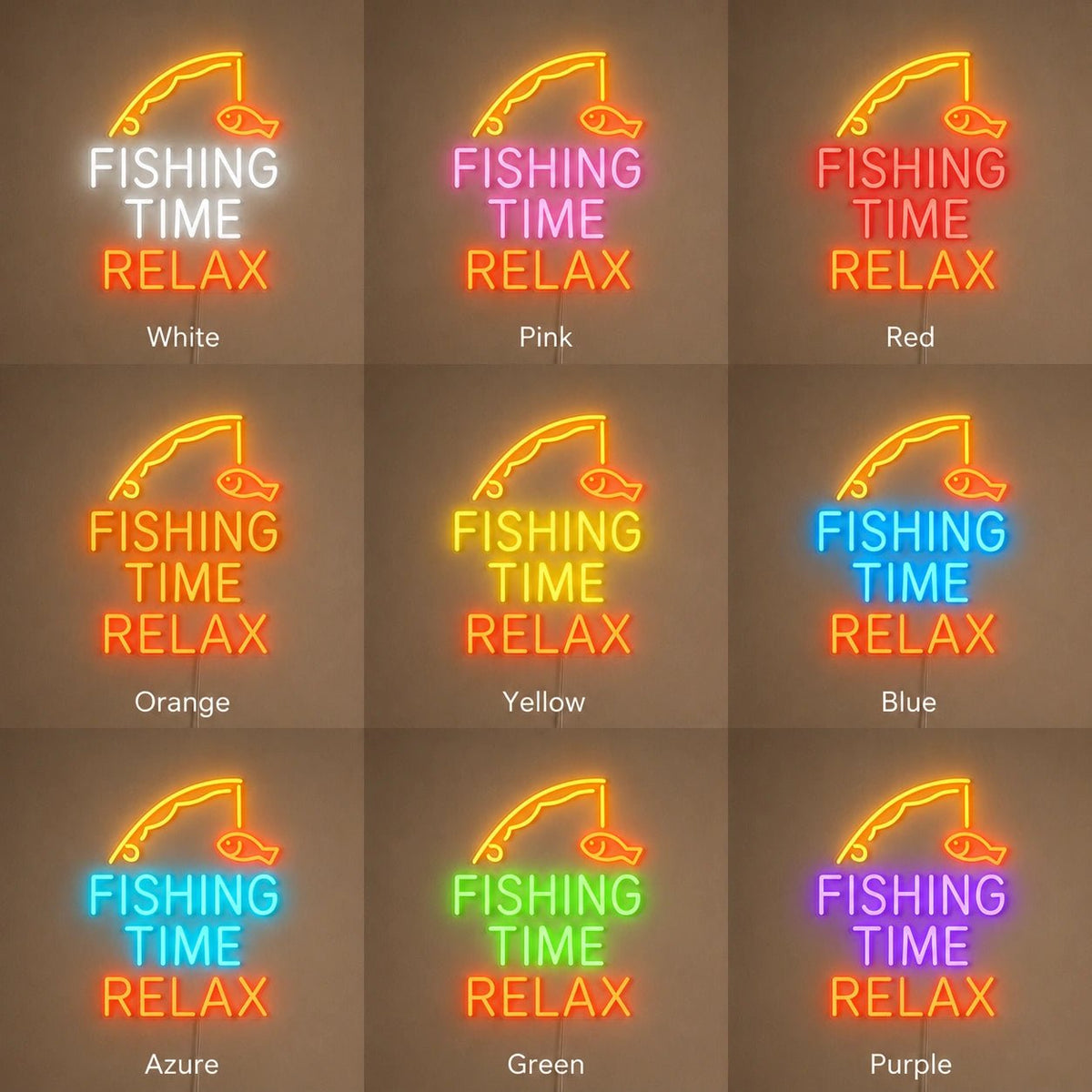 Fishing Time Relax LED Neon Sign - Shineneon