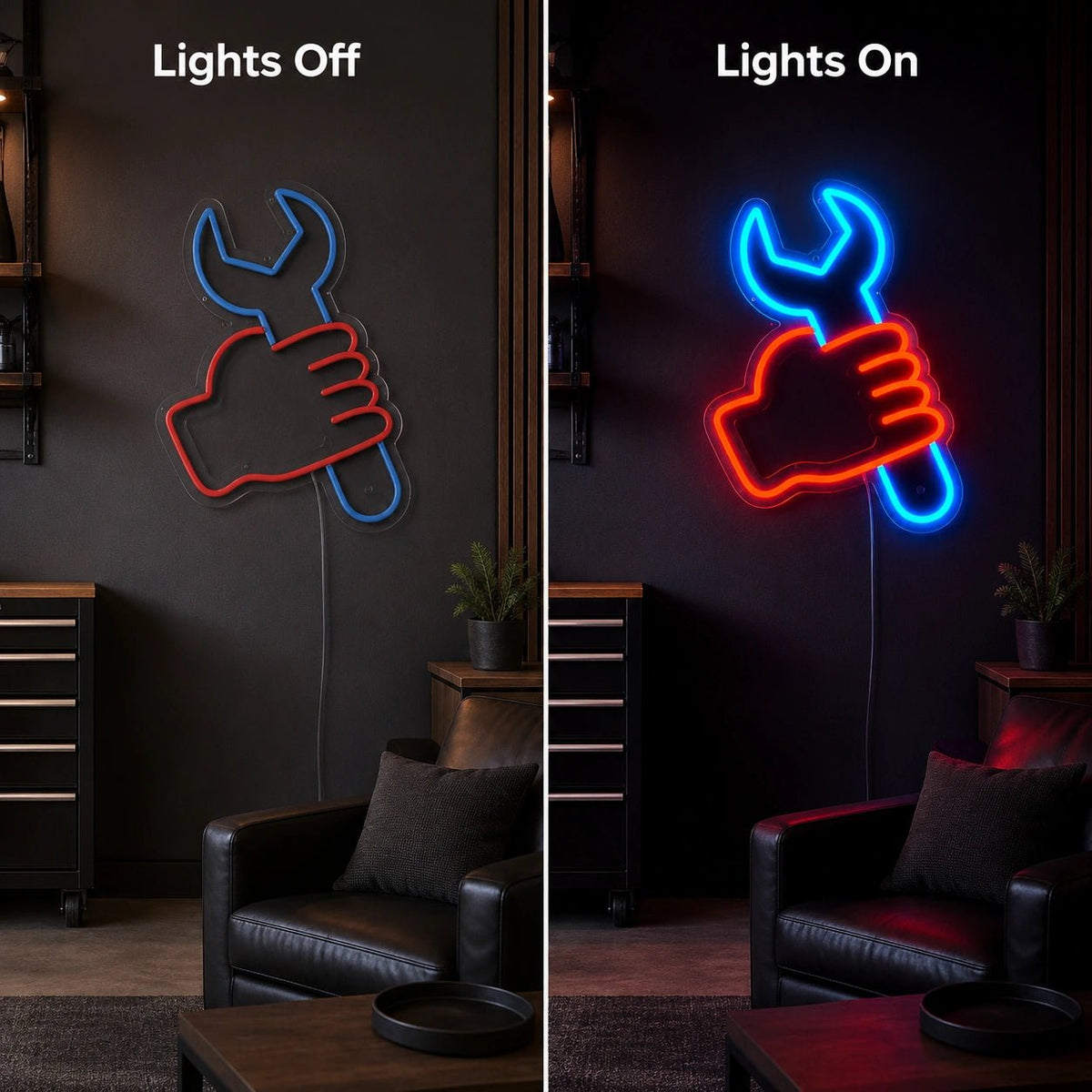 Fist Holding Wrench LED Neon Sign - Shineneon