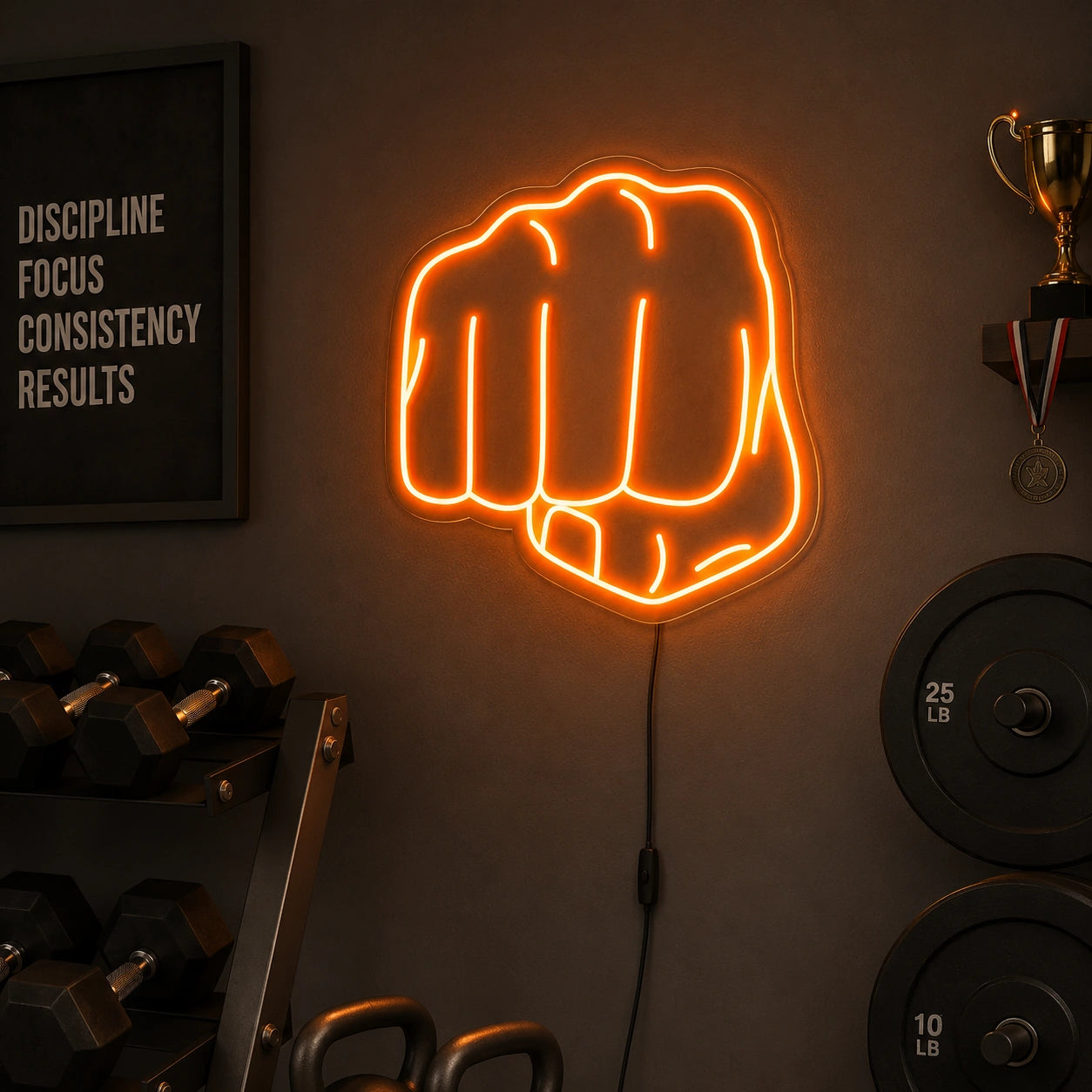 Fist Punch Neon Sign LED Neon Sign real lifestyle scene