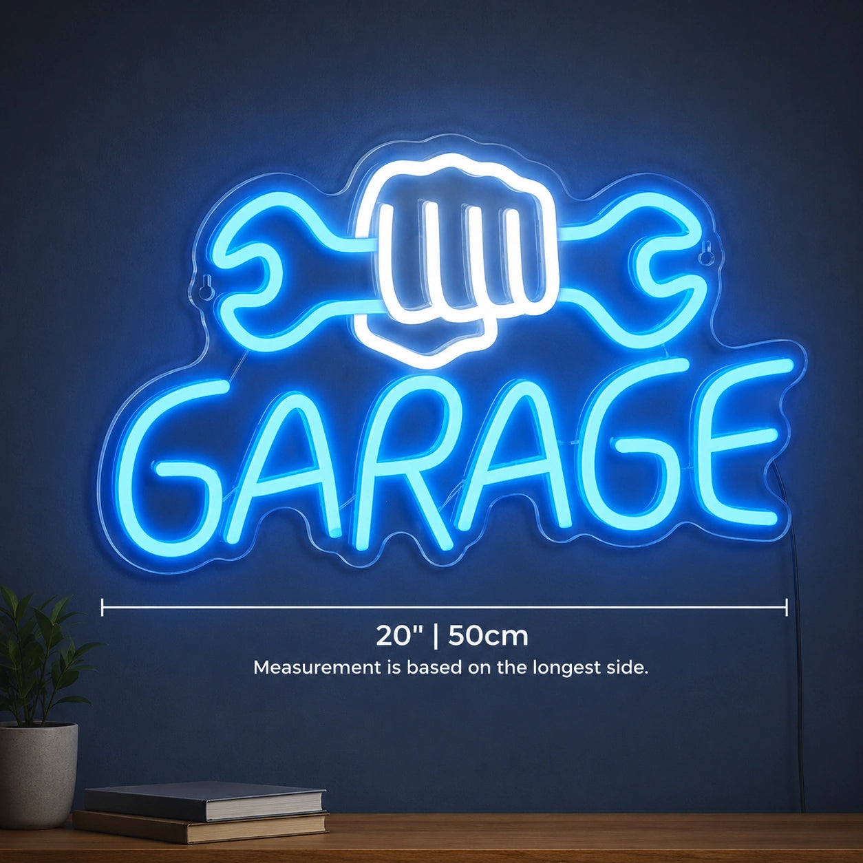 Fist Wrench Garage Neon Sign LED Neon Sign size image