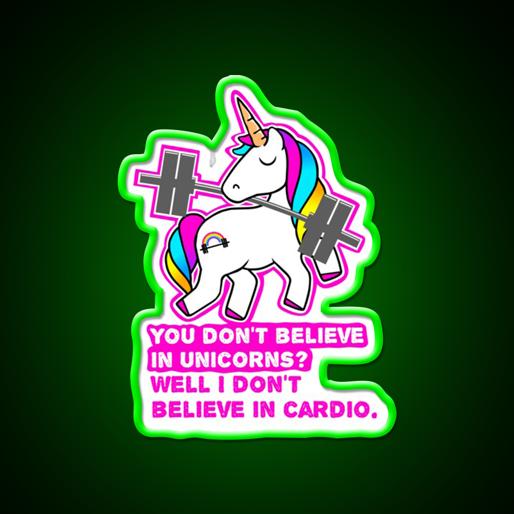 Fitness Barbell Unicorn Cardio Funny Gym Fitness Led Neon Sign Rgb Color - LED neon sign view 8