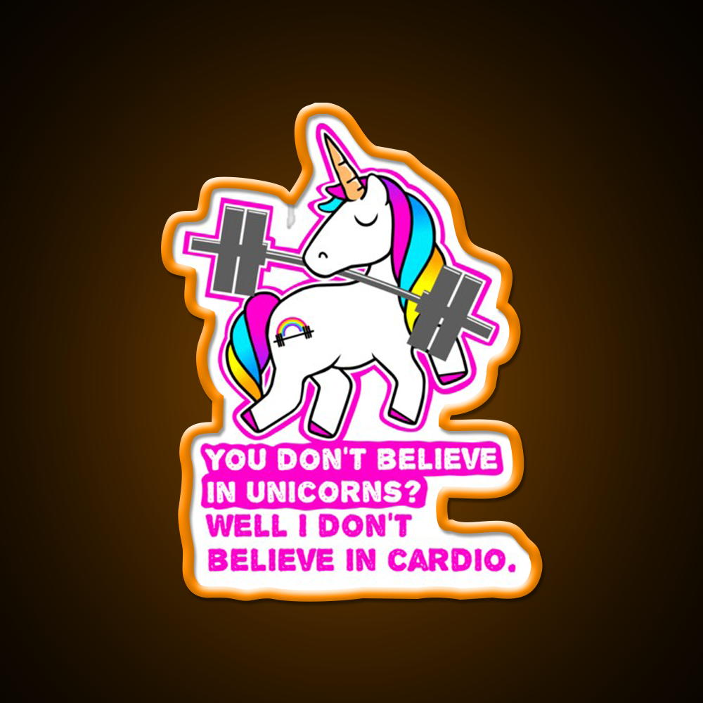 Fitness Barbell Unicorn Cardio Funny Gym Fitness Led Neon Sign Rgb Color - LED neon sign view 6