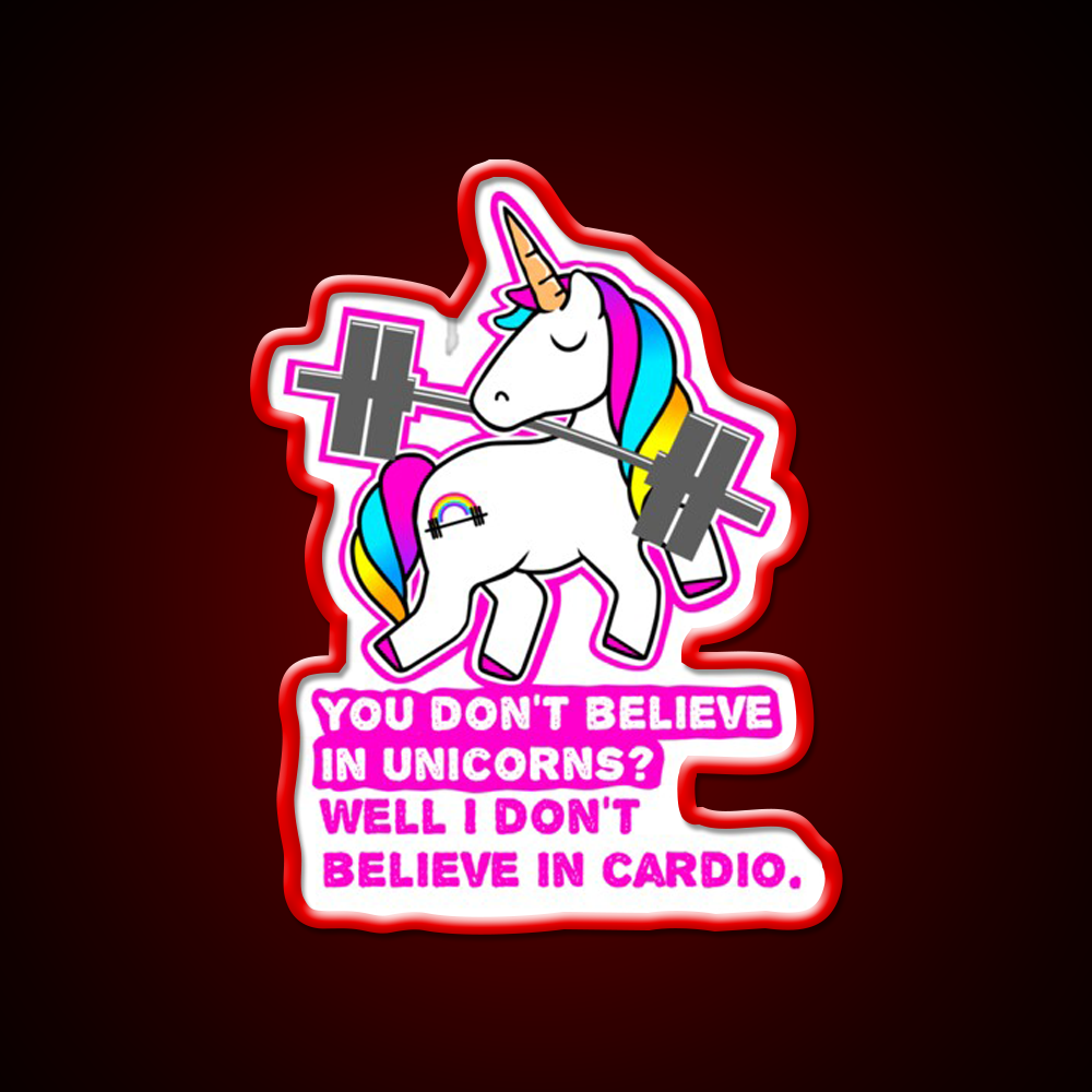Fitness Barbell Unicorn Cardio Funny Gym Fitness Led Neon Sign Rgb Color - LED neon sign view 10