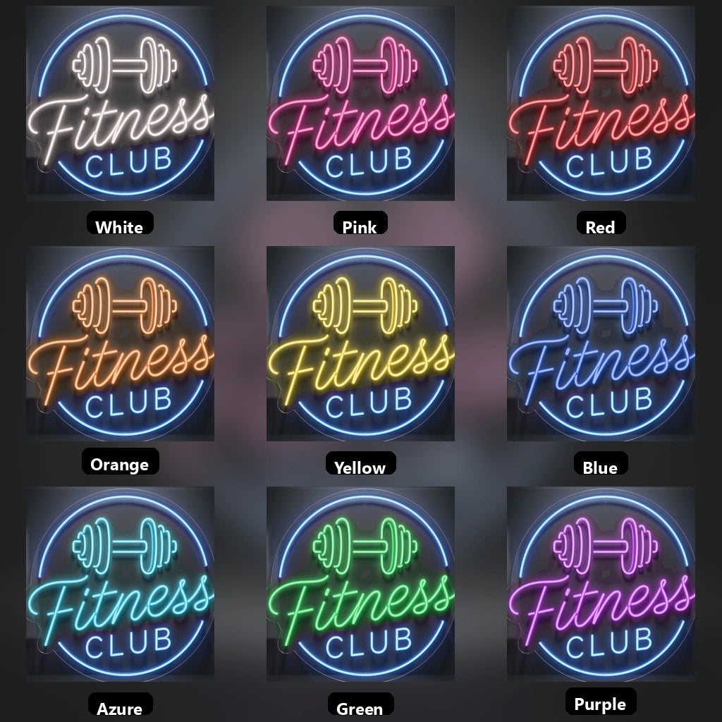 Fitness Club LED Neon Sign - 05 Color Grid