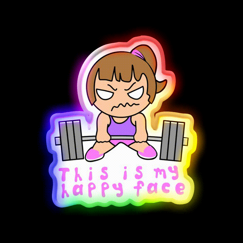 Fitness Funny Barbell Girl Gym Fitness Led Neon Sign Rgb Color
