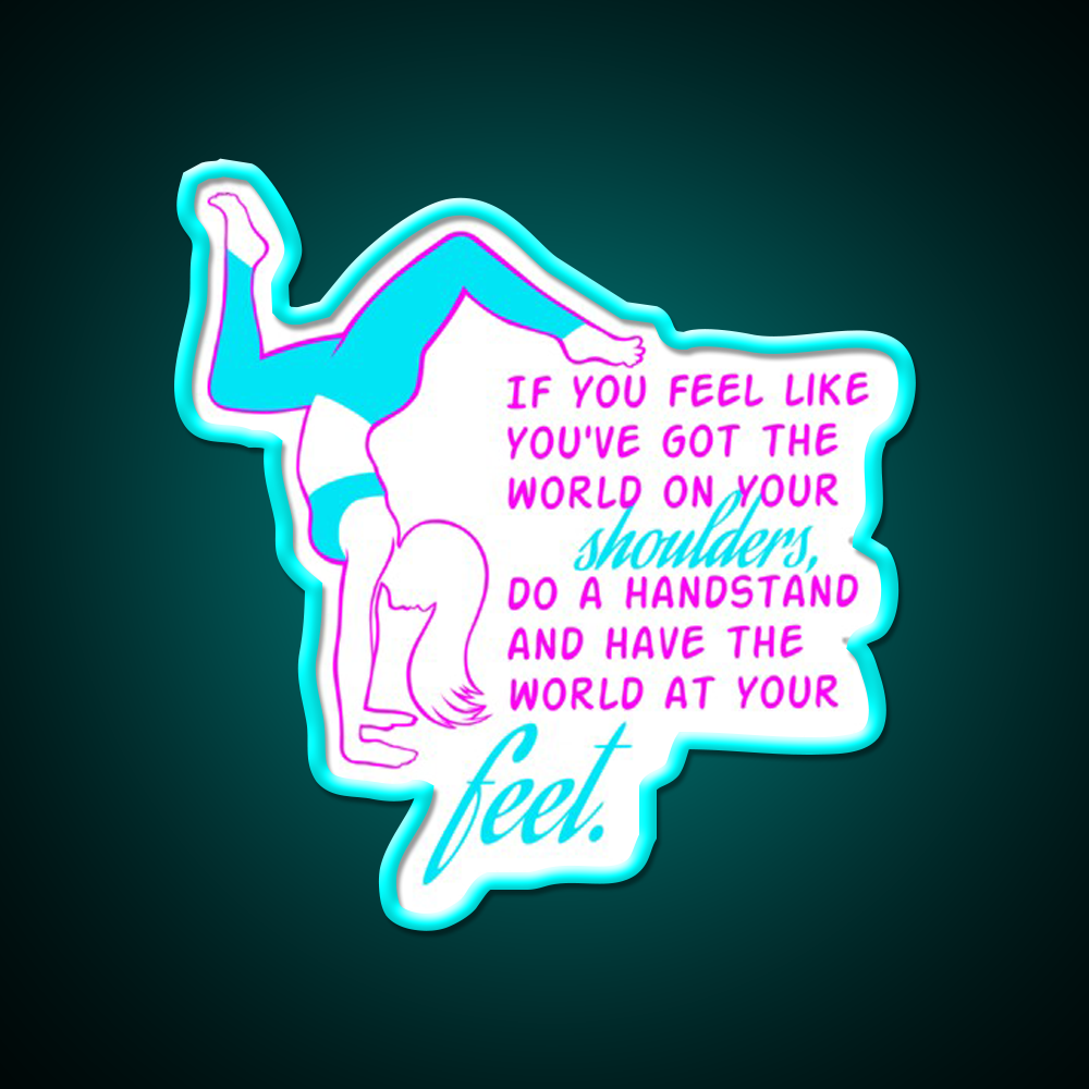 Fitness Girl Hand Stand Girl Gym Fitness Led Neon Sign Rgb Color