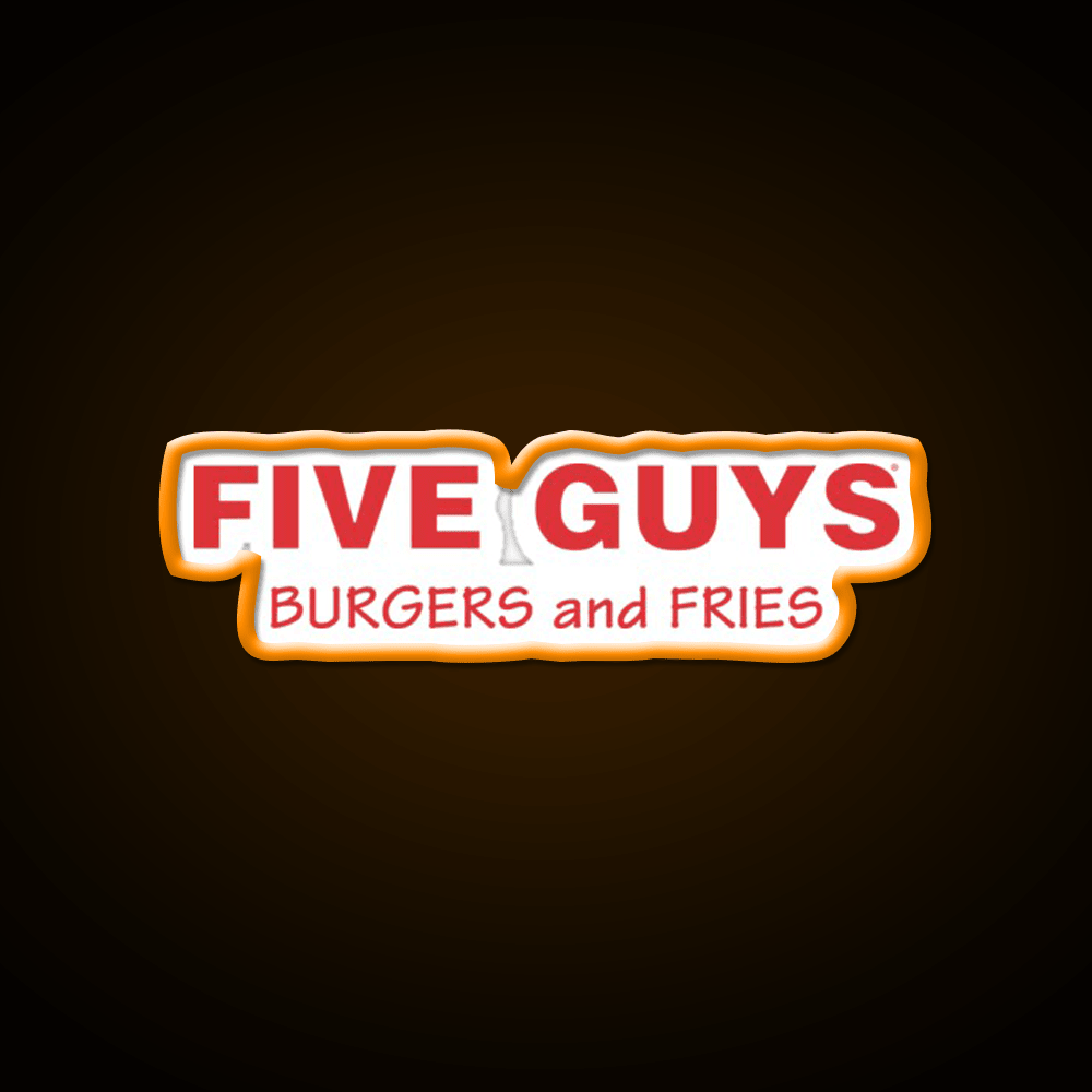 Five Guys Burgers And Fries Merch Fast Food Led Neon Sign For Burger Place Rgb Color - Shineneon