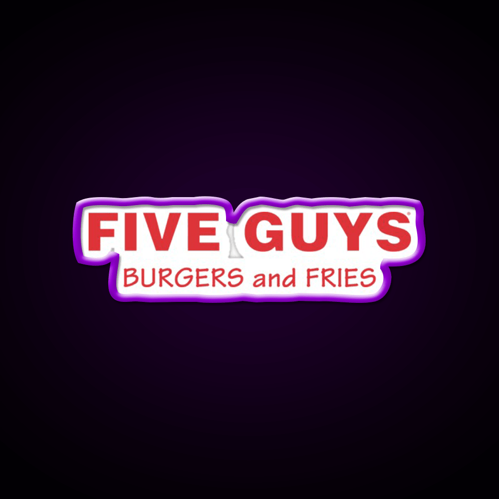 Five Guys Burgers And Fries Merch Fast Food Led Neon Sign For Burger Place Rgb Color - Shineneon
