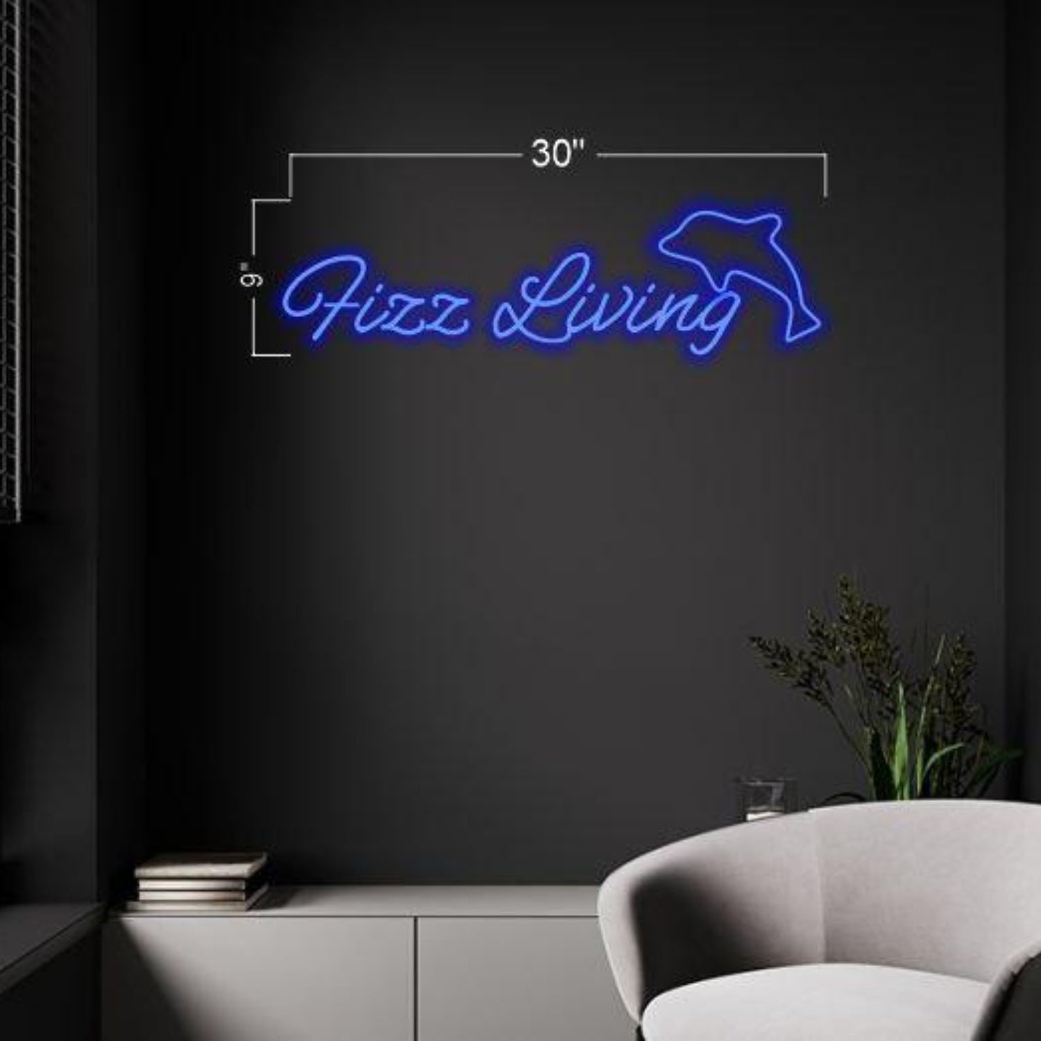 Fizz Living Blue Dolphin Led Neon Sign For Home Decor And Coastal Themes | Shineneon
