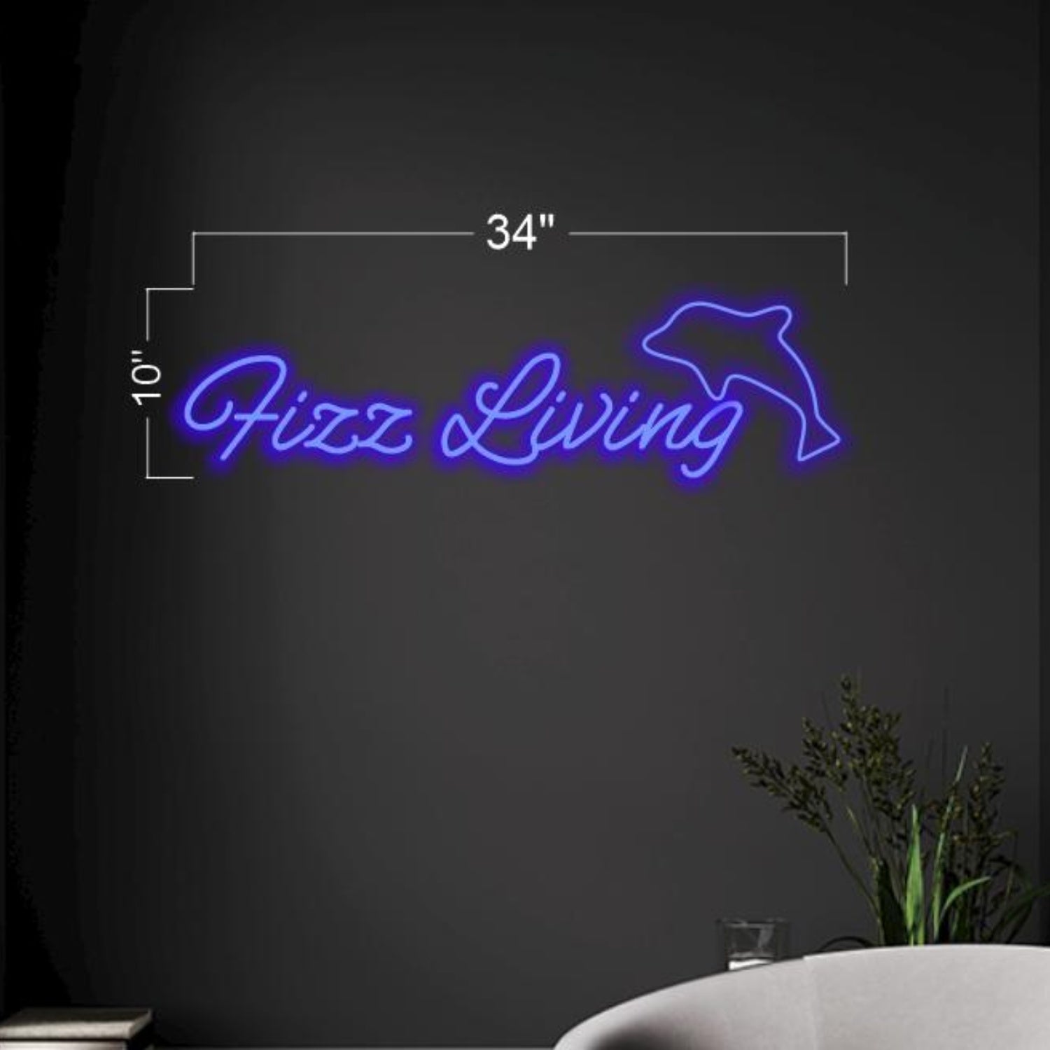 Fizz Living Leaping Dolphin Blue Led Neon Sign For Home And Cafe Wall Art | Shineneon
