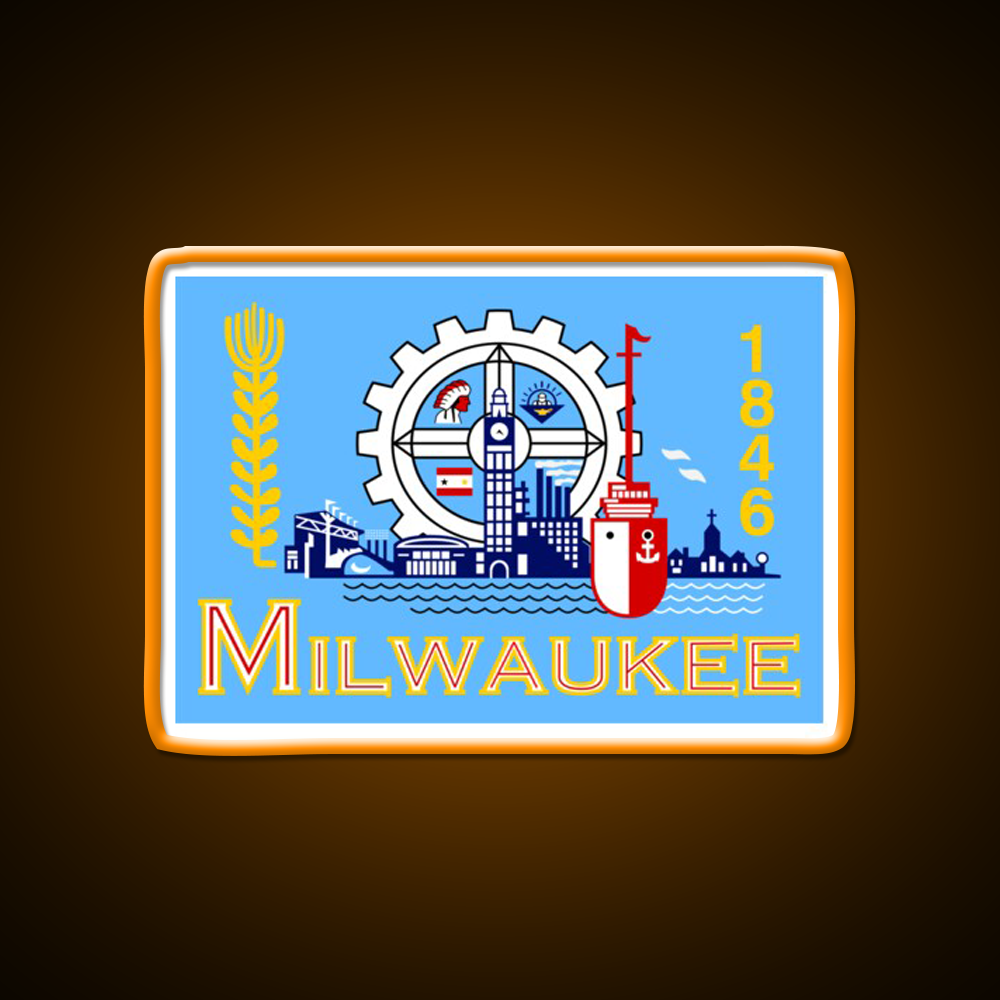 Flag Of Milwaukee Beer Bar Decor Led Neon Sign Rgb Color - LED neon sign view 6