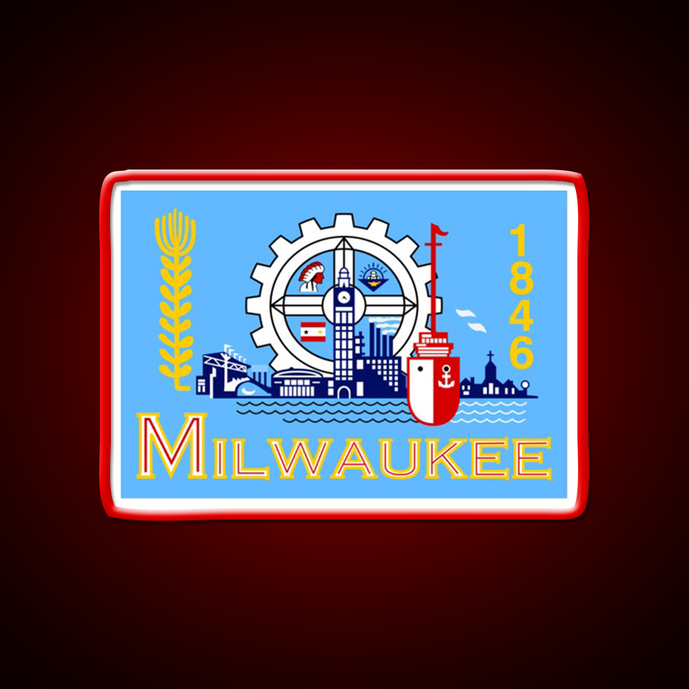 Flag Of Milwaukee Beer Bar Decor Led Neon Sign Rgb Color - LED neon sign view 10