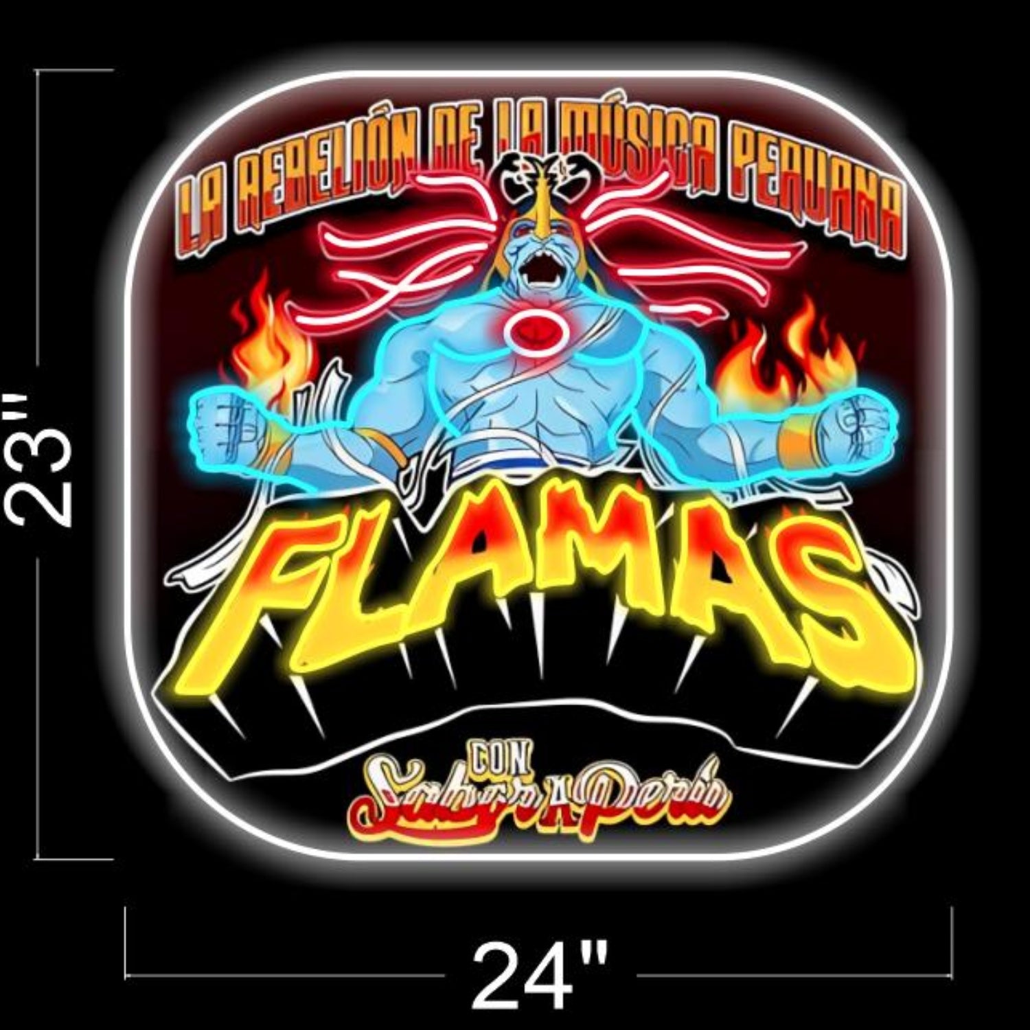 Flamas Flame Peruvian Rebel Music Led Neon Sign For Rock Bars | Shineneon