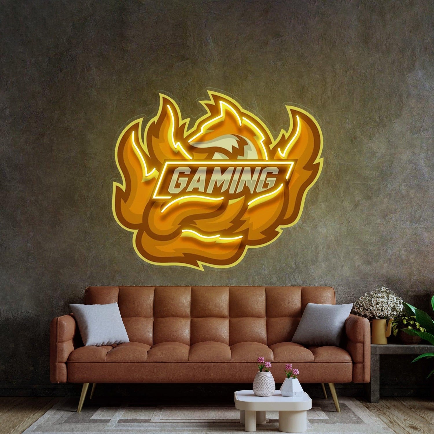Flame Fox Gamer Uv Printed Led Neon Sign Gaming Room Decor | Shineneon