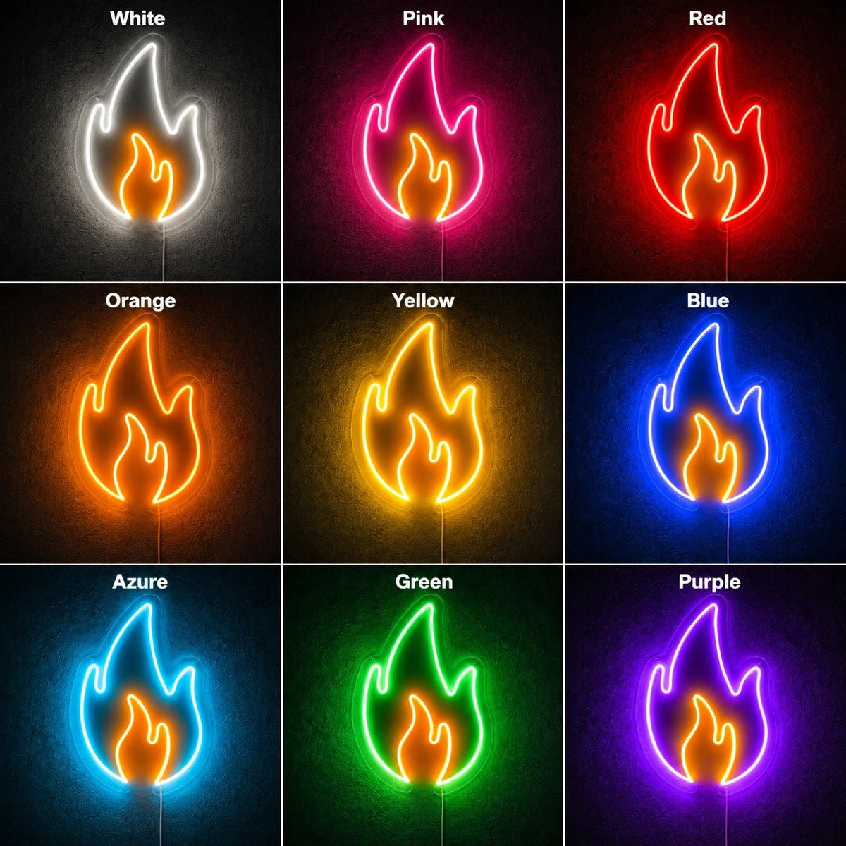 Flame Outline Man Cave LED Neon Sign - Shineneon